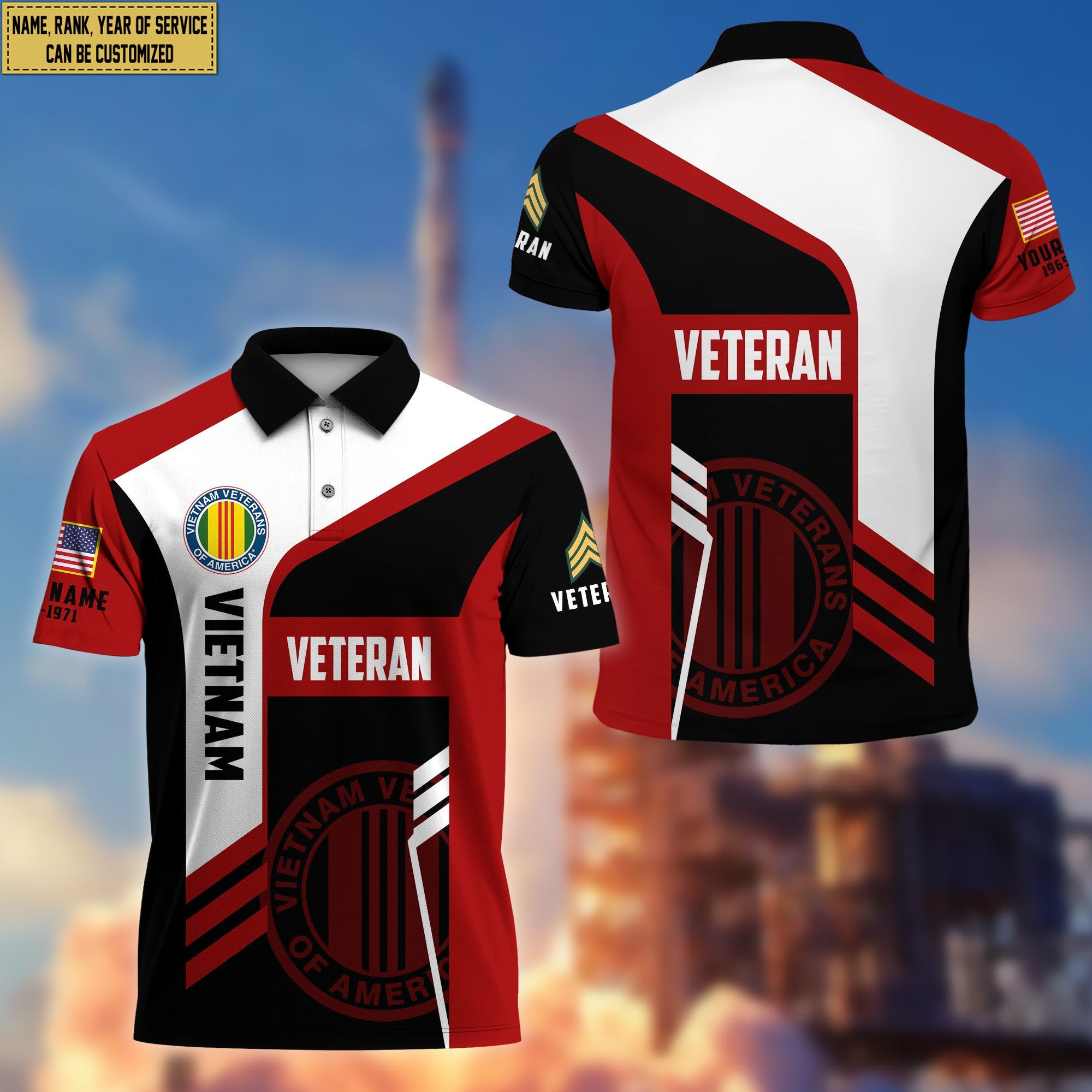 Unique Custom Vietnam Veteran Polo Shirt, Custom Name, Rank, Gifts for Vietnam Veteran, Veterans Day, Father's Day VPVC203906