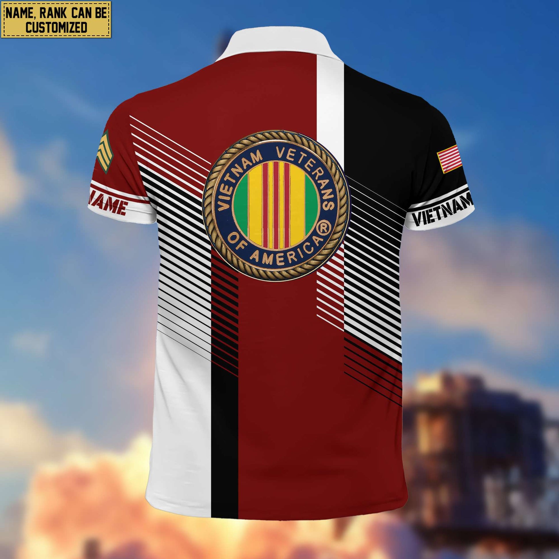 Vietnam Veteran Polo Shirt, Custom Name, Rank, Gift for Vietnam Veteran, Veterans Day, Father's Day VPVC204106