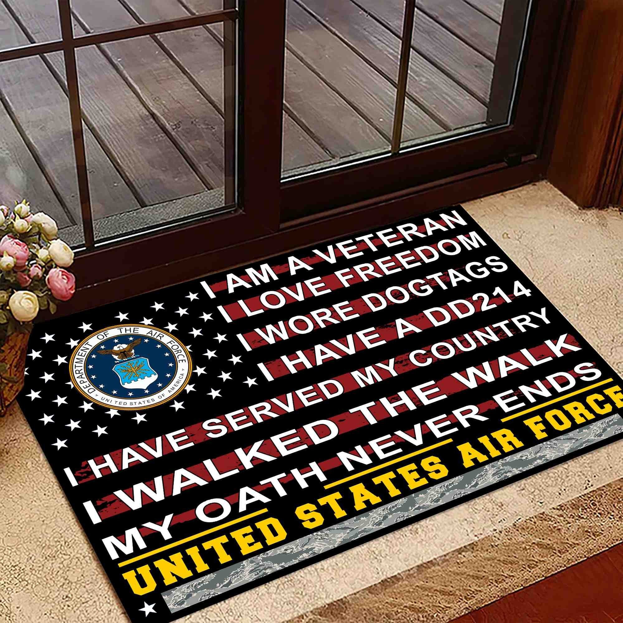 Unique Proud To Be A US Veteran Doormat NPVC180803