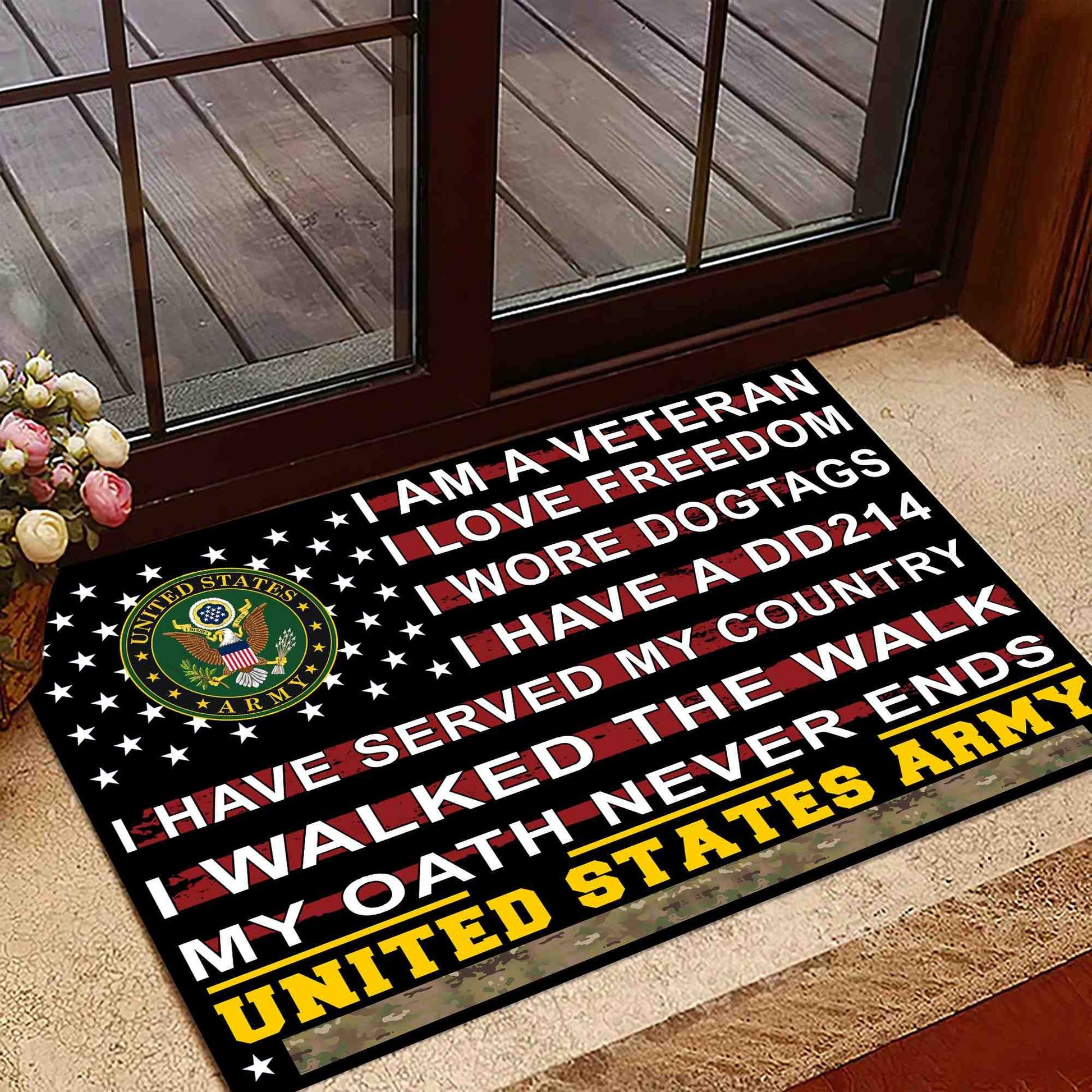 Unique Proud To Be A US Veteran Doormat NPVC180803