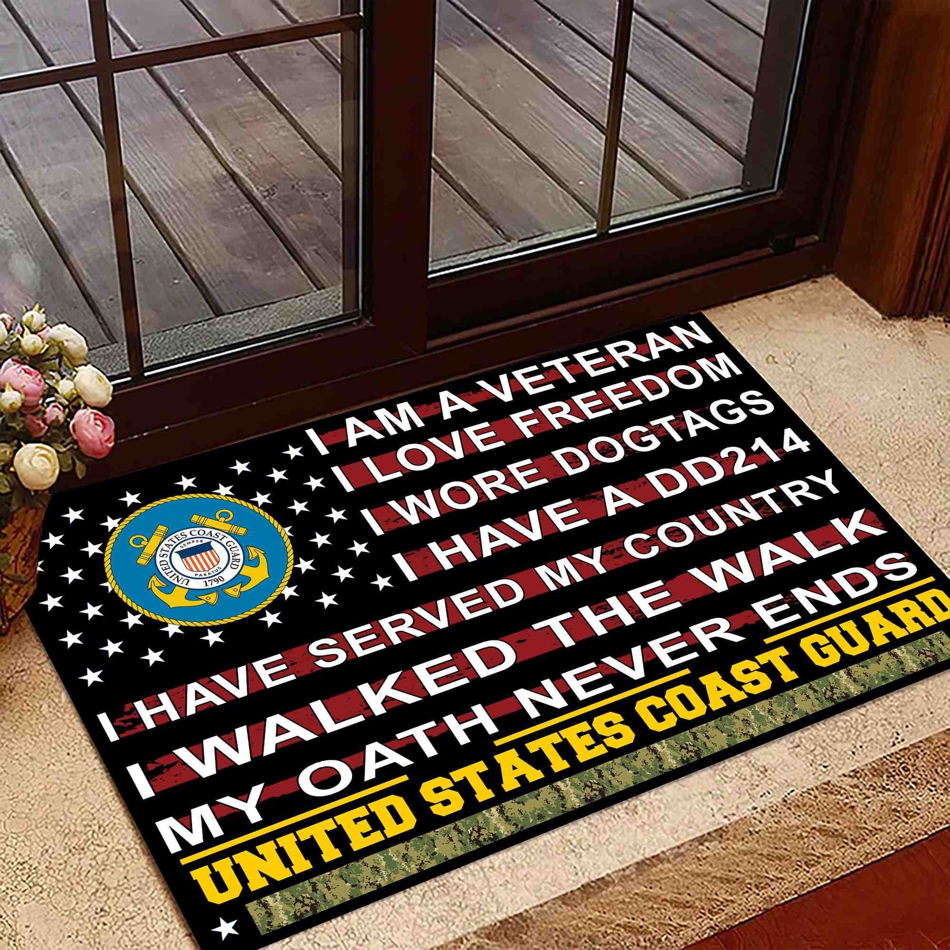 Unique Proud To Be A US Veteran Doormat NPVC180803