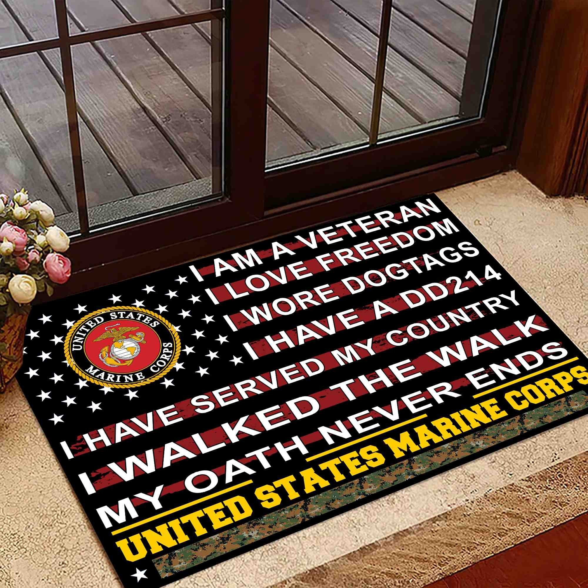 Unique Proud To Be A US Veteran Doormat NPVC180803