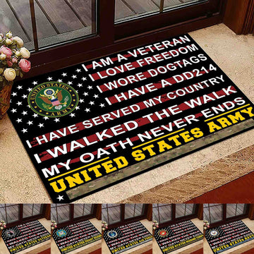 Unique Proud To Be A US Veteran Doormat NPVC180803