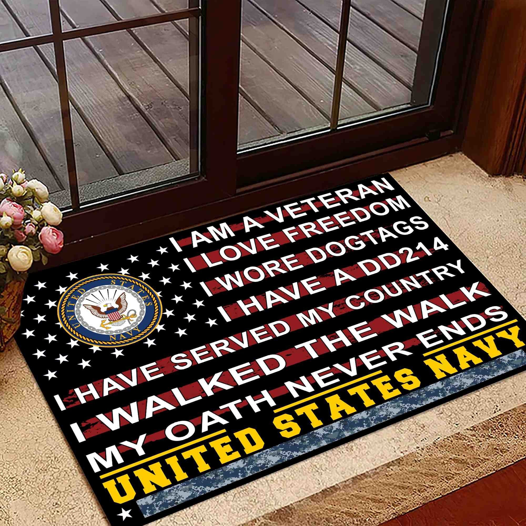 Unique Proud To Be A US Veteran Doormat NPVC180803