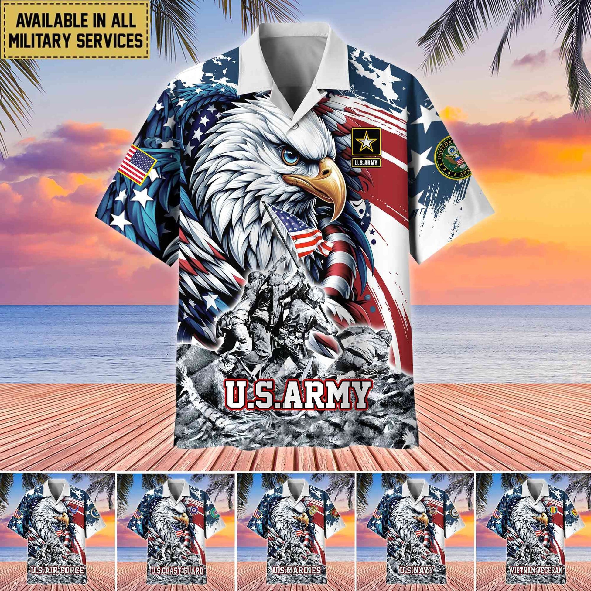 Premium US Veterans Hawaii Shirt, Gifts For Dad, For Husband Veteran BPVC170701