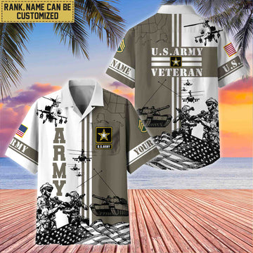 Premium Custom US Army Veteran Hawaii Shirt With Pocket, Gifts For Veterans Day, Father's Day, Gifts for Army Veteran VPVC401001