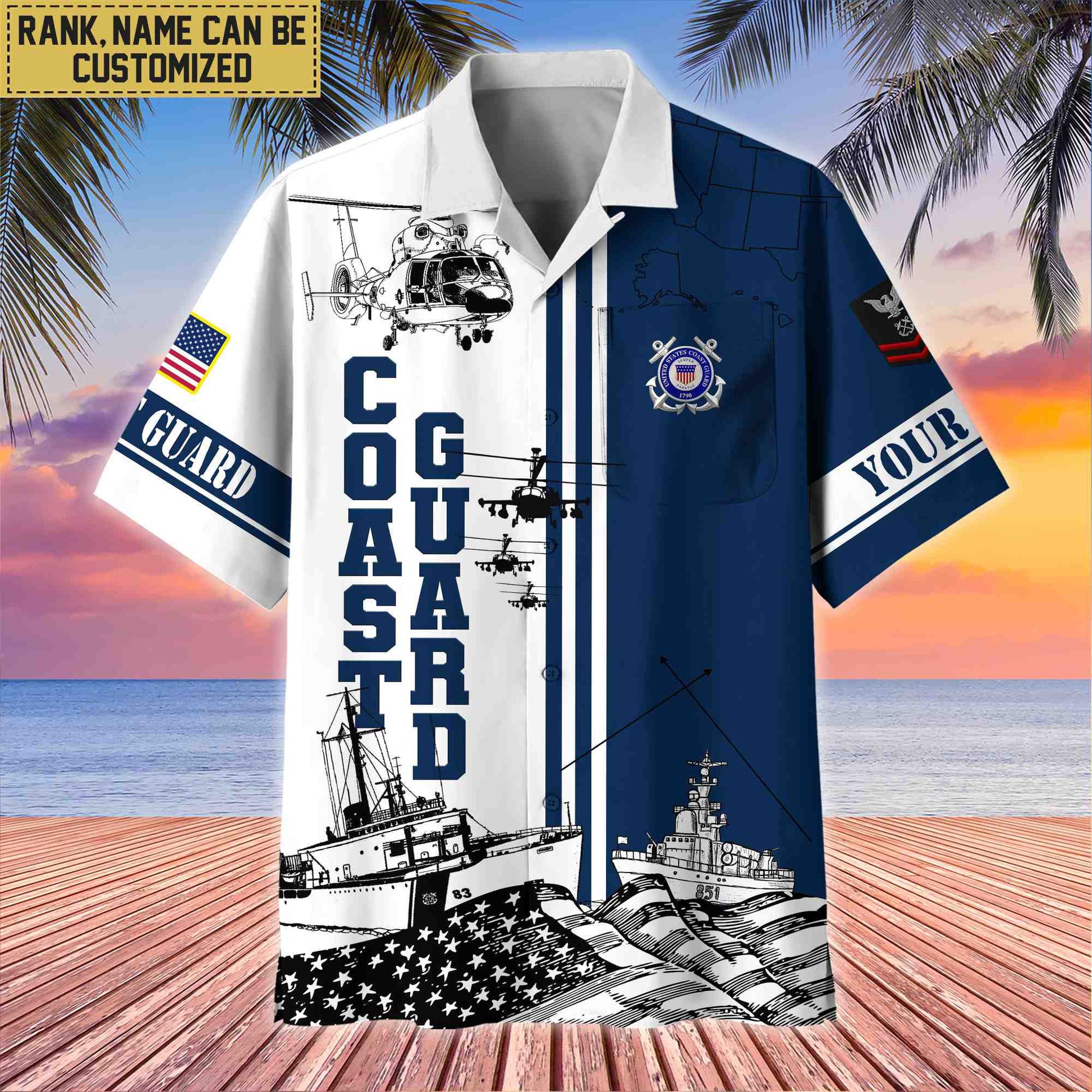 Premium Custom USCG Veteran Hawaii Shirt With Pocket, Gifts For Veterans Day, Father's Day, Gifts for Coast Guard Veteran VPVC401005