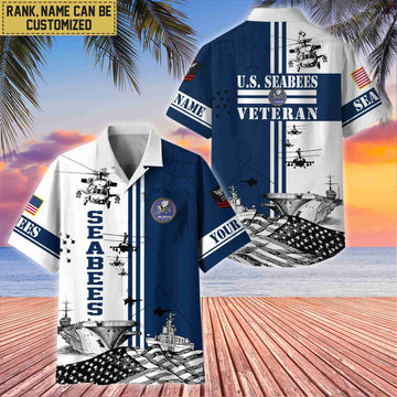 Premium Custom US Seabees Veteran Hawaii Shirt With Pocket, Gifts For Veterans Day, Father's Day, Gifts for Seabees Veteran VPVC401007