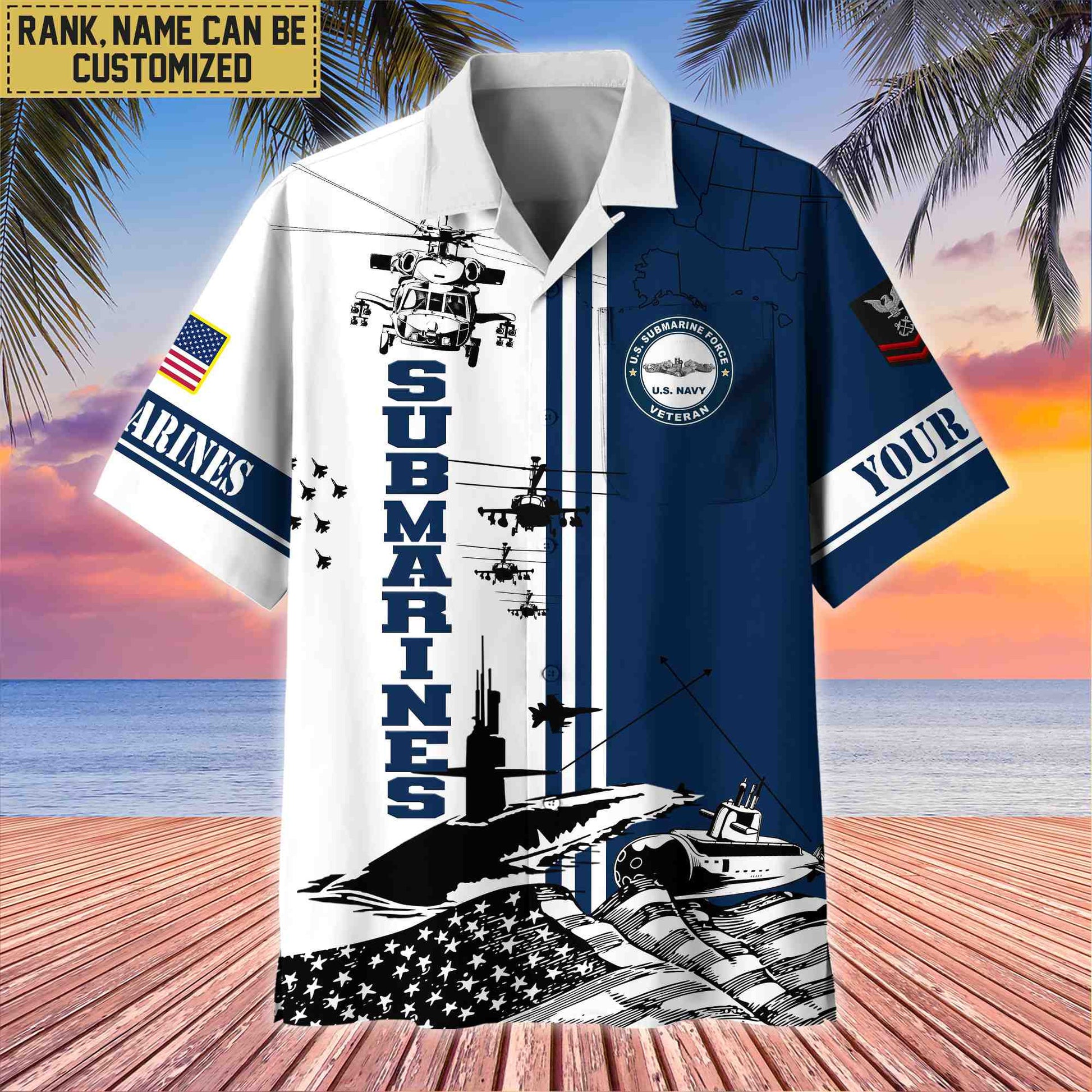 Premium Custom US Submarines Veteran Hawaii Shirt With Pocket, Gifts For Veterans Day, Father's Day, Gifts for Submarines Veteran VPVC401009