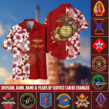 Premium Custom Rank, Name, Unit, USMC Hawaii Shirt With Pocket, Gifts For Dad, For Husband Marine Veteran VPVC400103