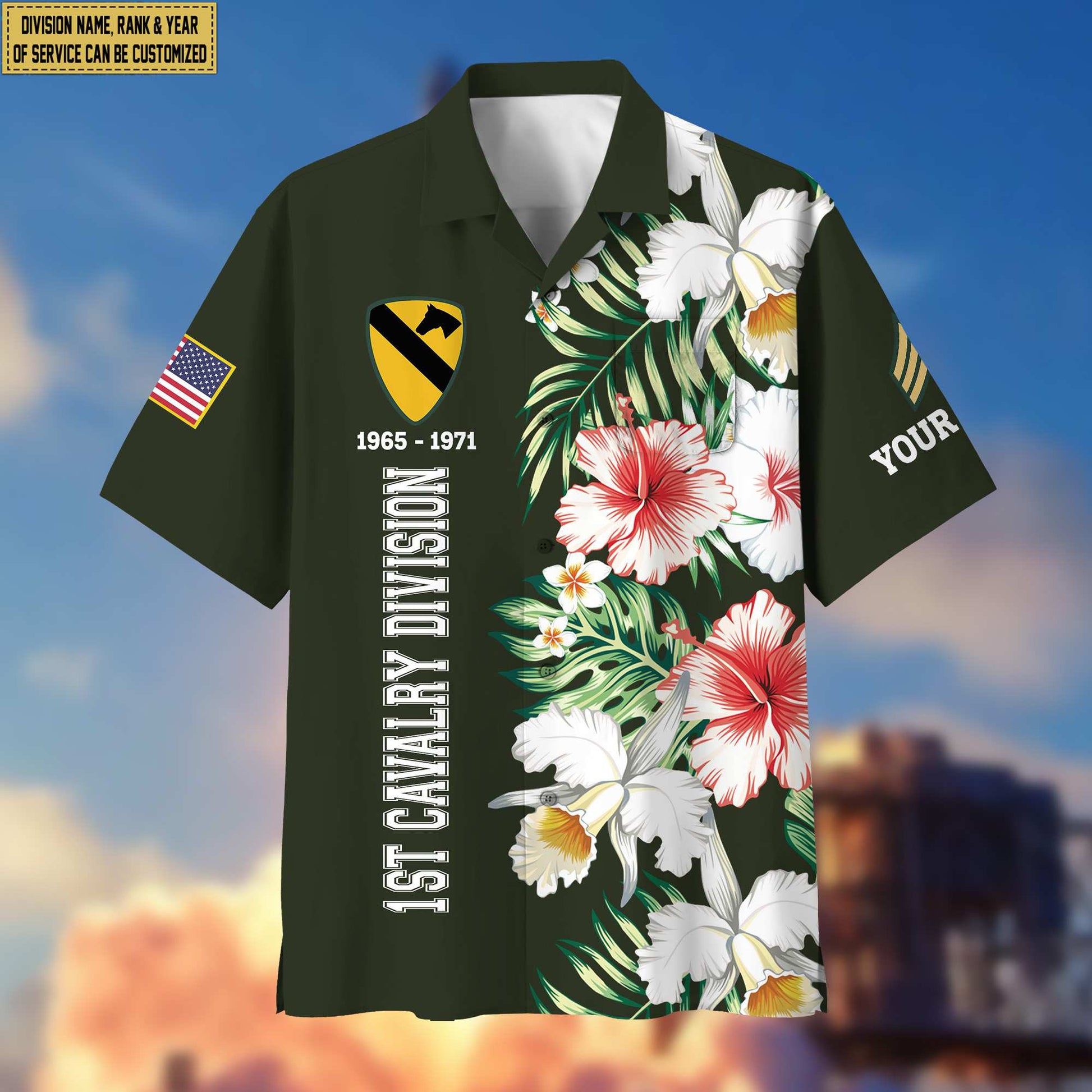US Army Hawaii Shirt With Pocket, Custom Rank, Name, Unit, Gifts For Army Veteran VPVC401301