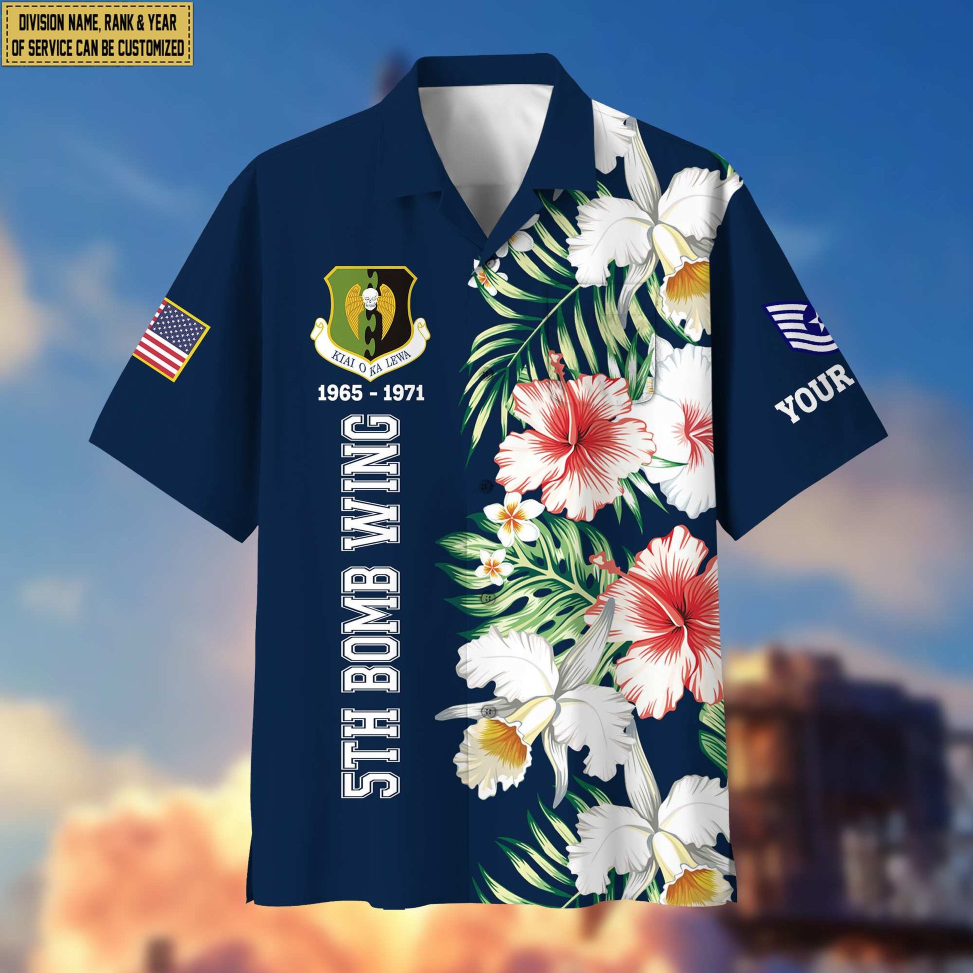 USAF Hawaii Shirt With Pocket, Custom Rank, Name, Unit, Gifts For Air Foce Veteran VPVC401304