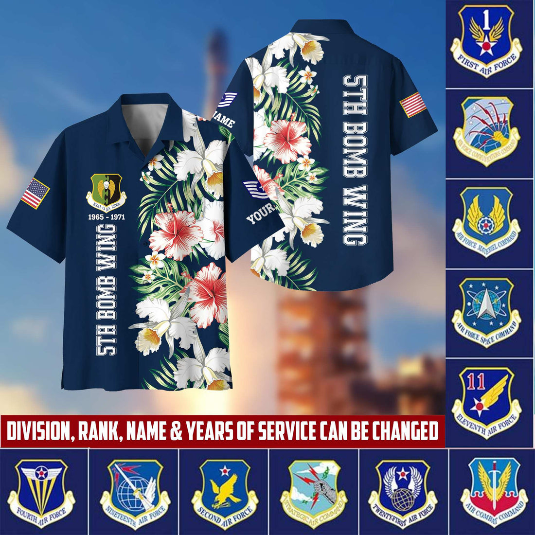 USAF Hawaii Shirt With Pocket, Custom Rank, Name, Unit, Gifts For Air Foce Veteran VPVC401304