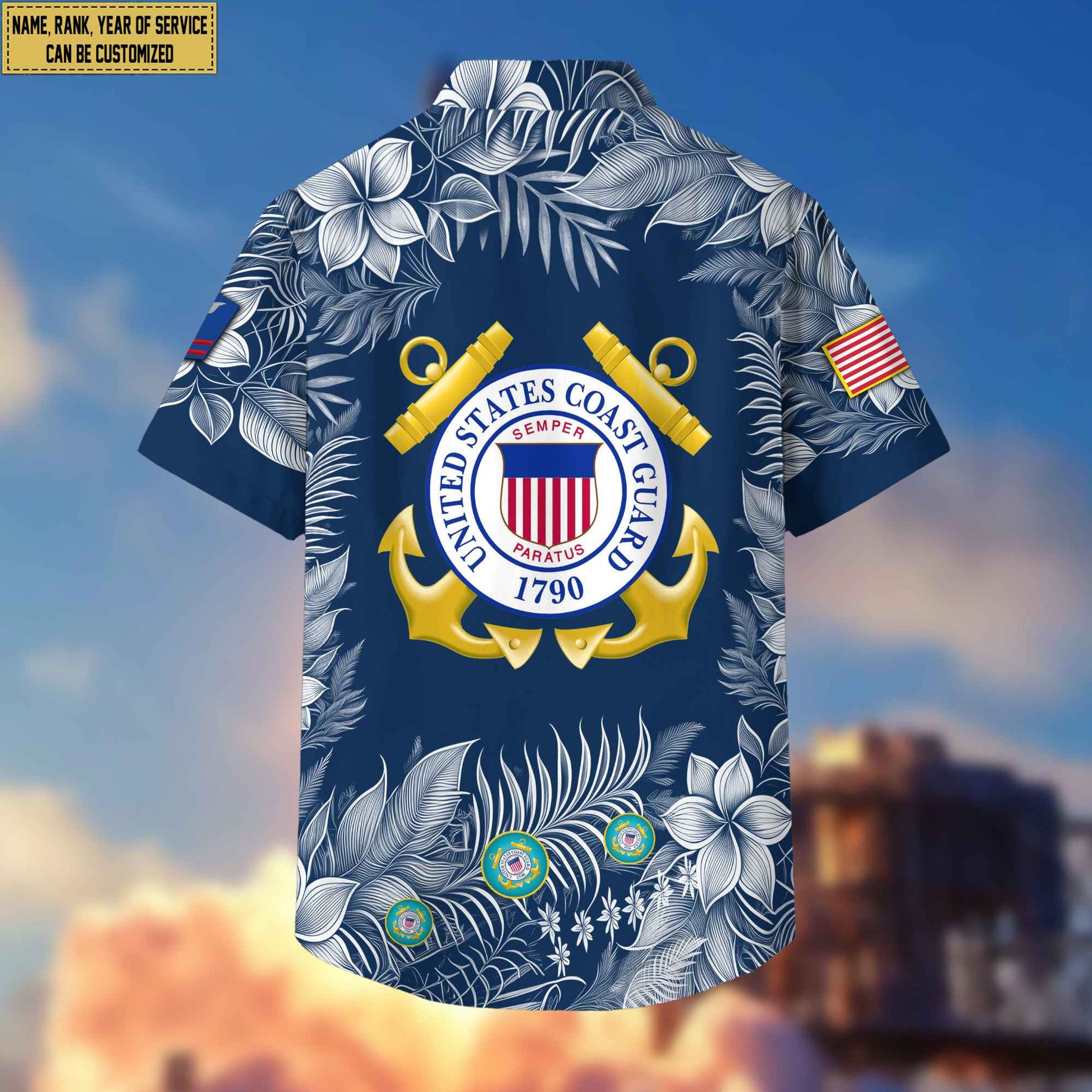 Premium USCG Hawaii Shirt With Pocket, Custom Name, Rank, Gifts For Coast Guard Veteran VPVC400405