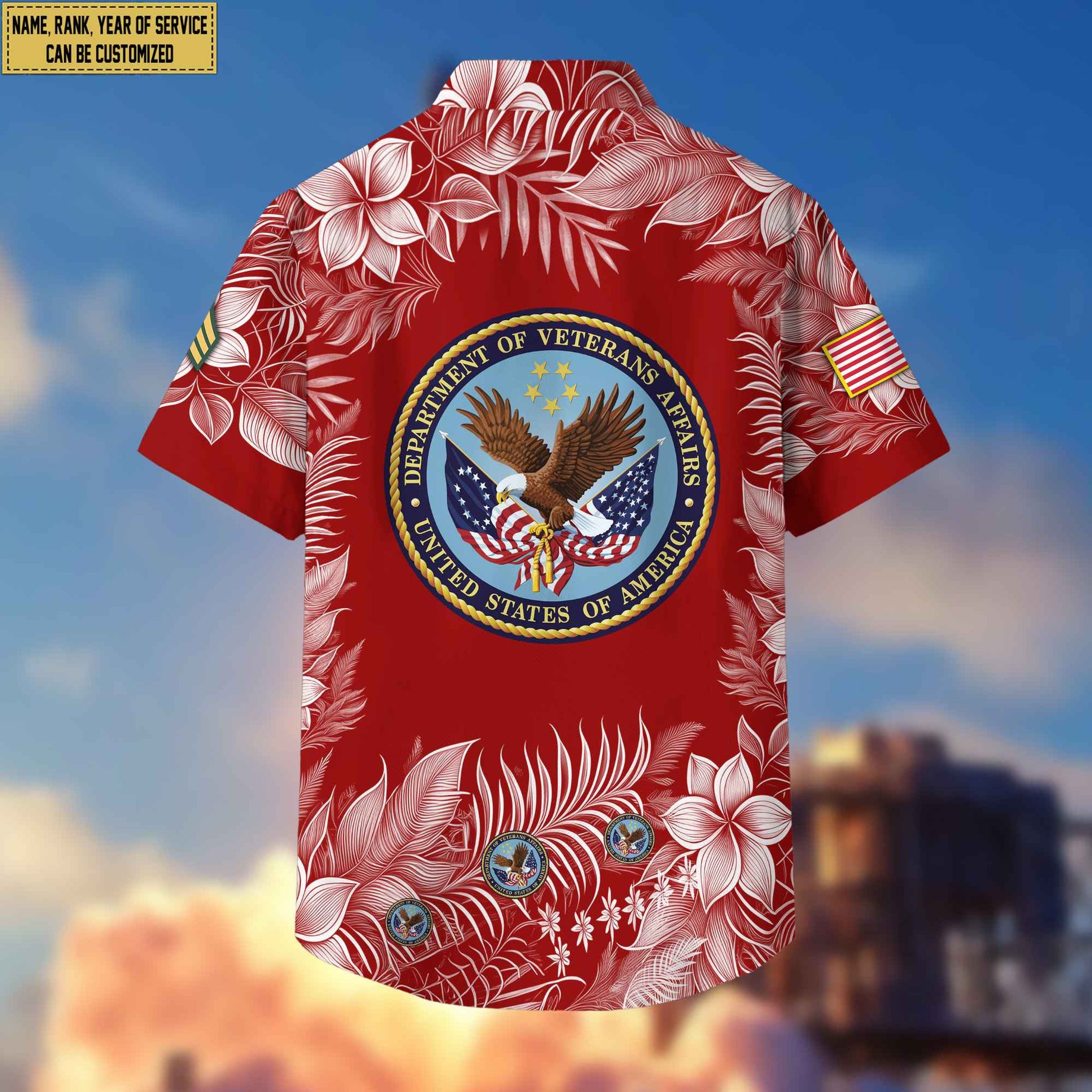 Premium US Veteran Hawaii Shirt With Pocket, Custom Name, Rank, Gifts For US Veteran VPVC400407