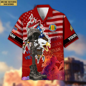 Premium Custom Name, Rank, Vietnam Veteran Hawaii Shirt With Pocket, Gifts For Vietnam Veteran VPVC400506