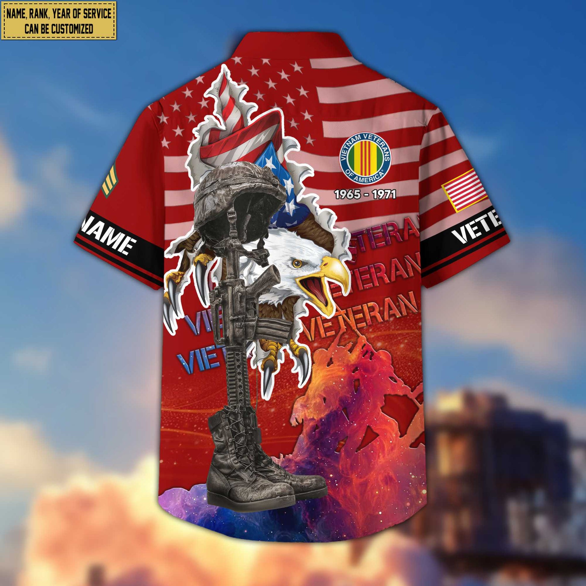 Premium Custom Name, Rank, Vietnam Veteran Hawaii Shirt With Pocket, Gifts For Vietnam Veteran VPVC400506