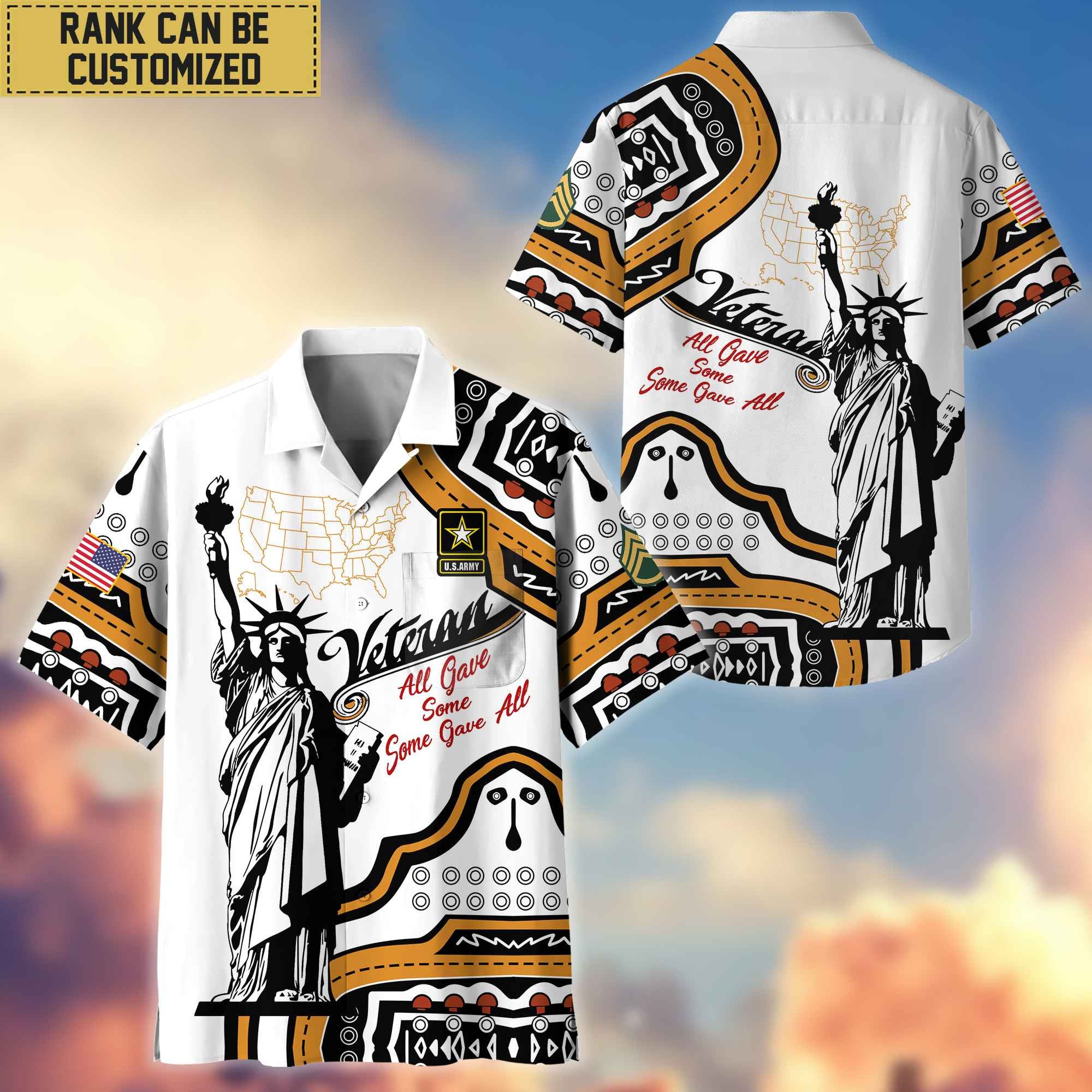 Premium Custom US Army Hawaii Shirt With Pocket, Gifts For Veterans Day, Father's Day, Gifts for Army Veteran VPVC400901