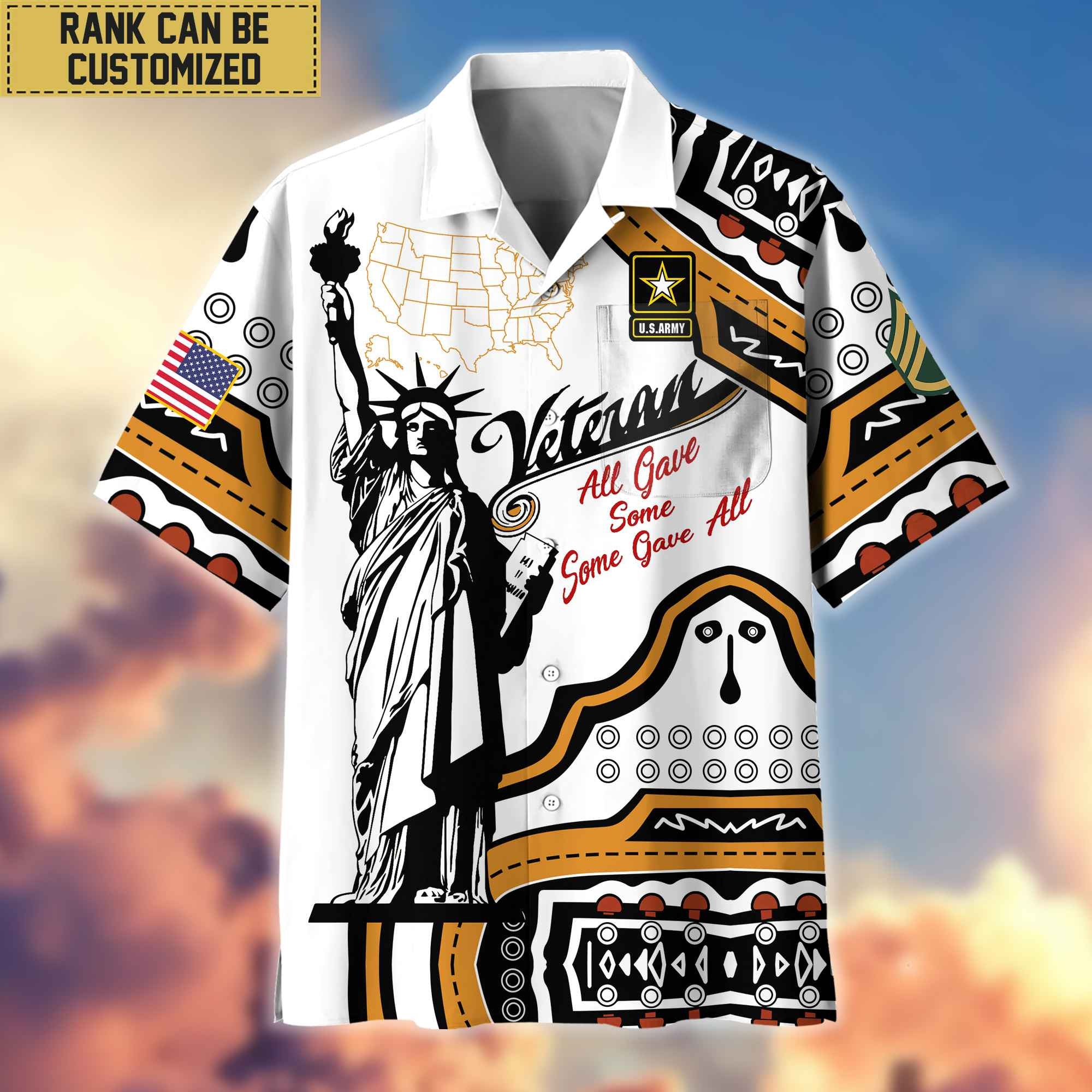 Premium Custom US Army Hawaii Shirt With Pocket, Gifts For Veterans Day, Father's Day, Gifts for Army Veteran VPVC400901