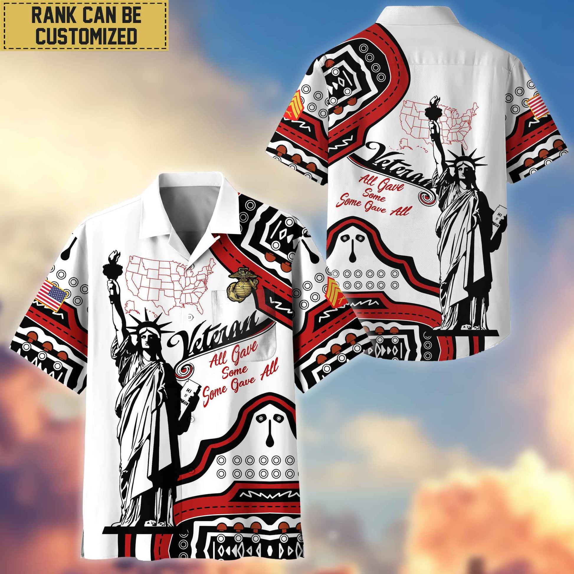 Premium Custom USMC Hawaii Shirt With Pocket, Gifts For Veterans Day, Father's Day, Gifts for Marine Veteran VPVC400903