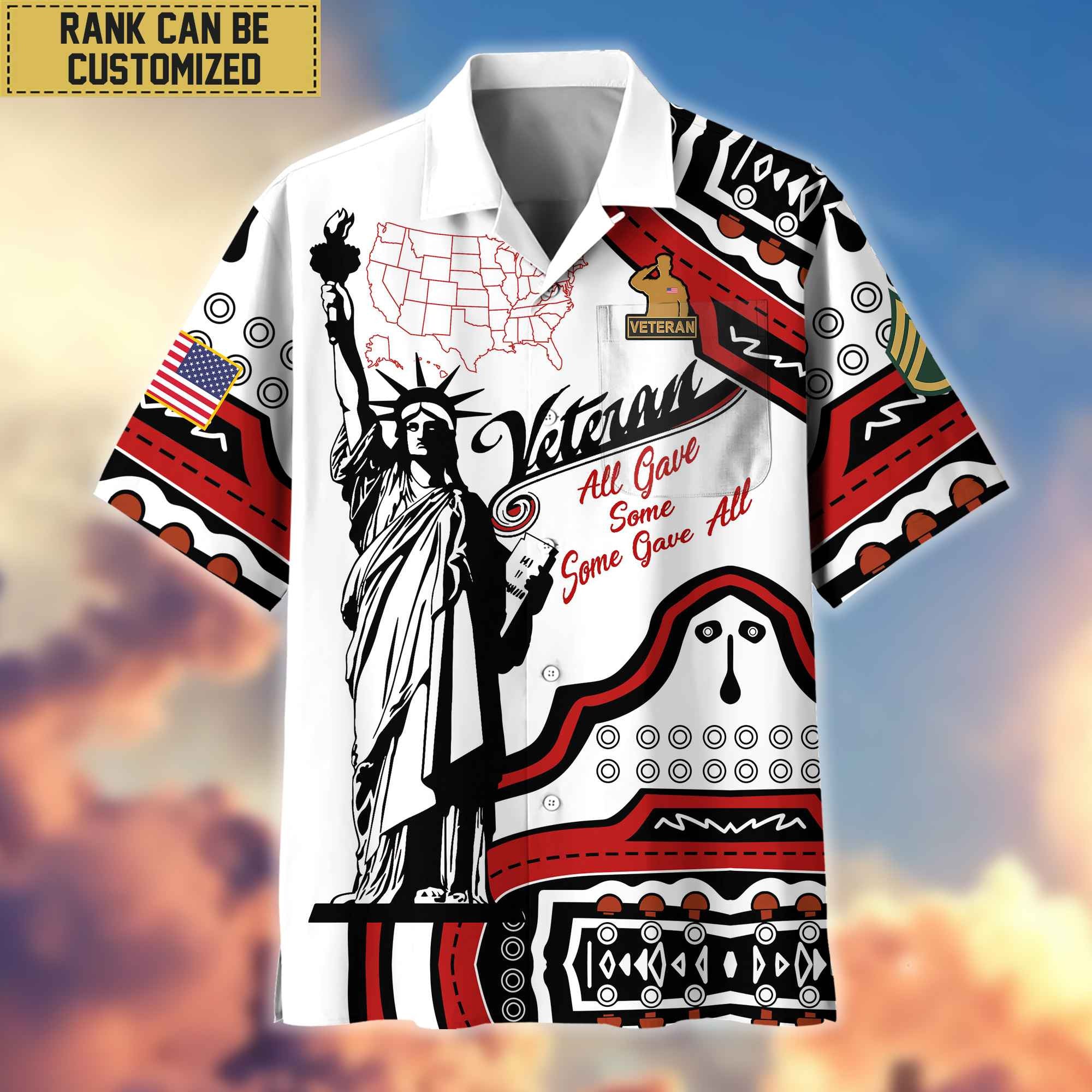 Premium Custom US Veteran Hawaii Shirt With Pocket, Gifts For Veterans Day, Father's Day, Gifts for US Veteran VPVC400907