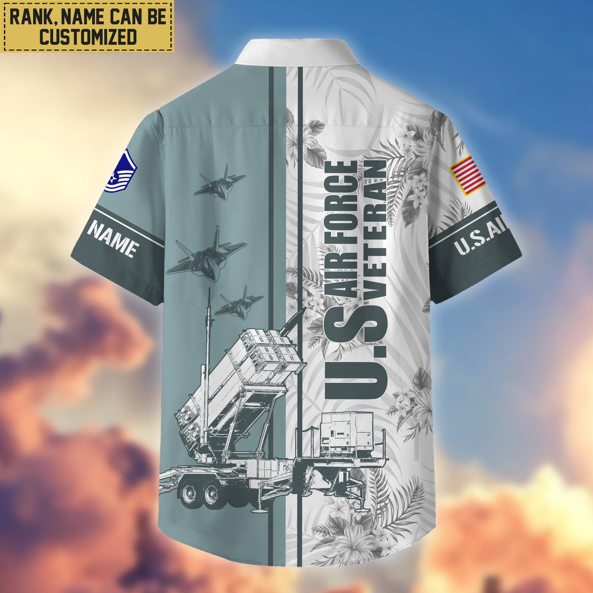 Premium Custom Name, Rank USAF Veteran Hawaii Shirt With Pocket, Gifts For Veterans Day, Father's Day, Gifts for Air Force Veteran VPVC401104