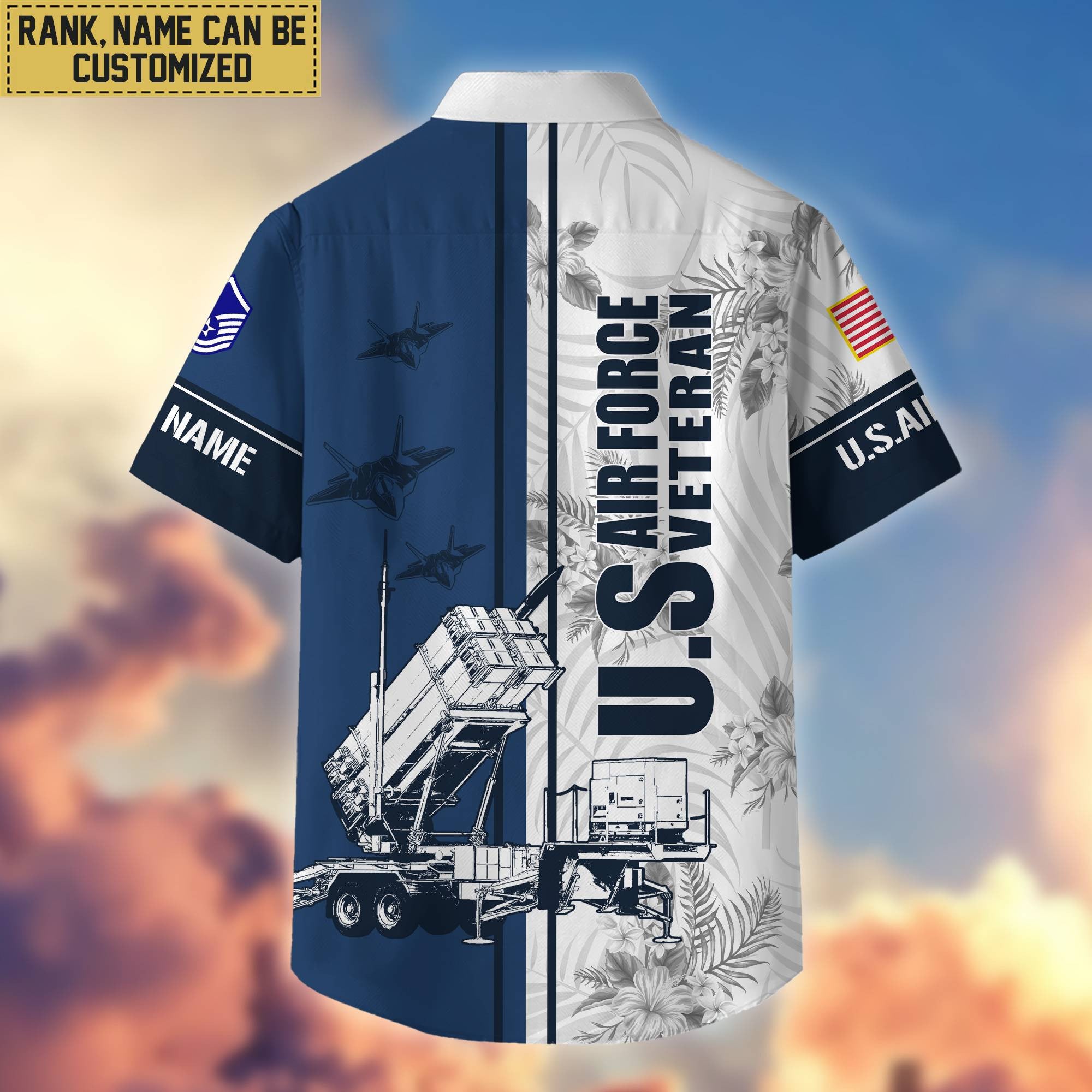 Premium Custom Name, Rank USAF Veteran Hawaii Shirt With Pocket, Gifts For Veterans Day, Father's Day, Gifts for Air Force Veteran VPVC401104