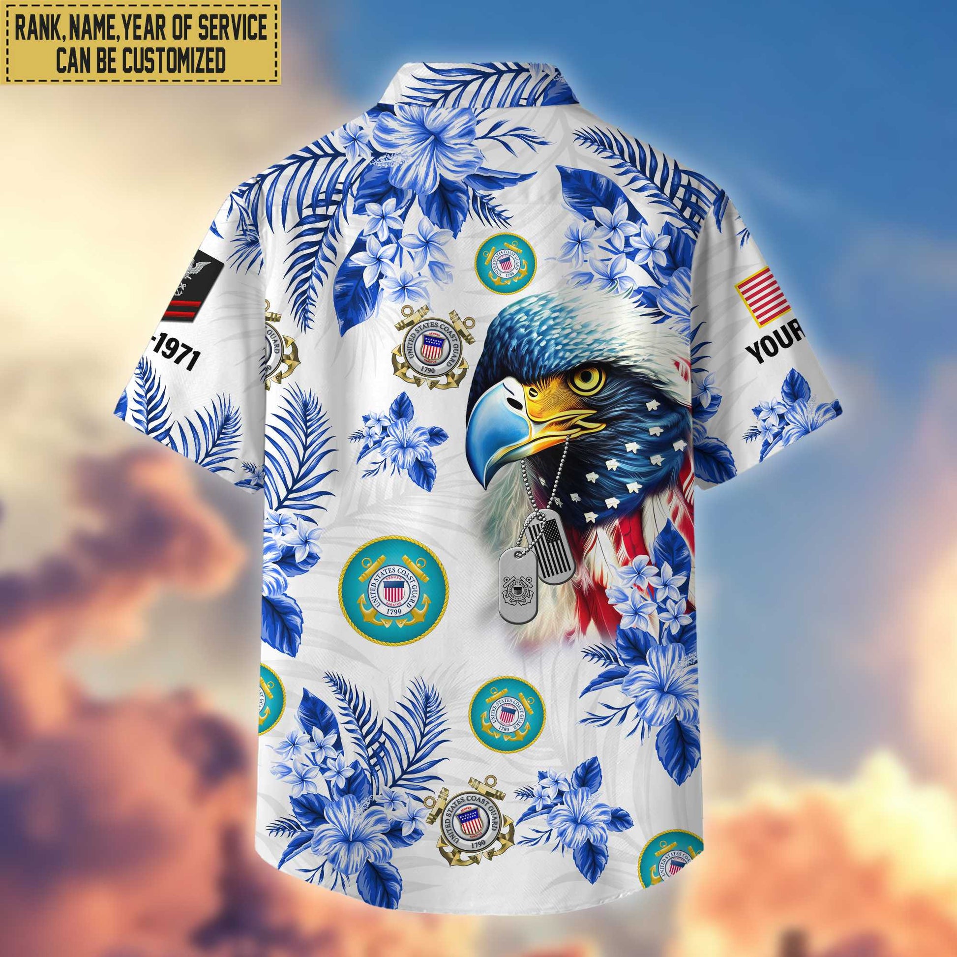 USCG Hawaii Shirt With Pocket, Custom Rank, Name, Gifts For Coast Guard Veteran VPVC401605
