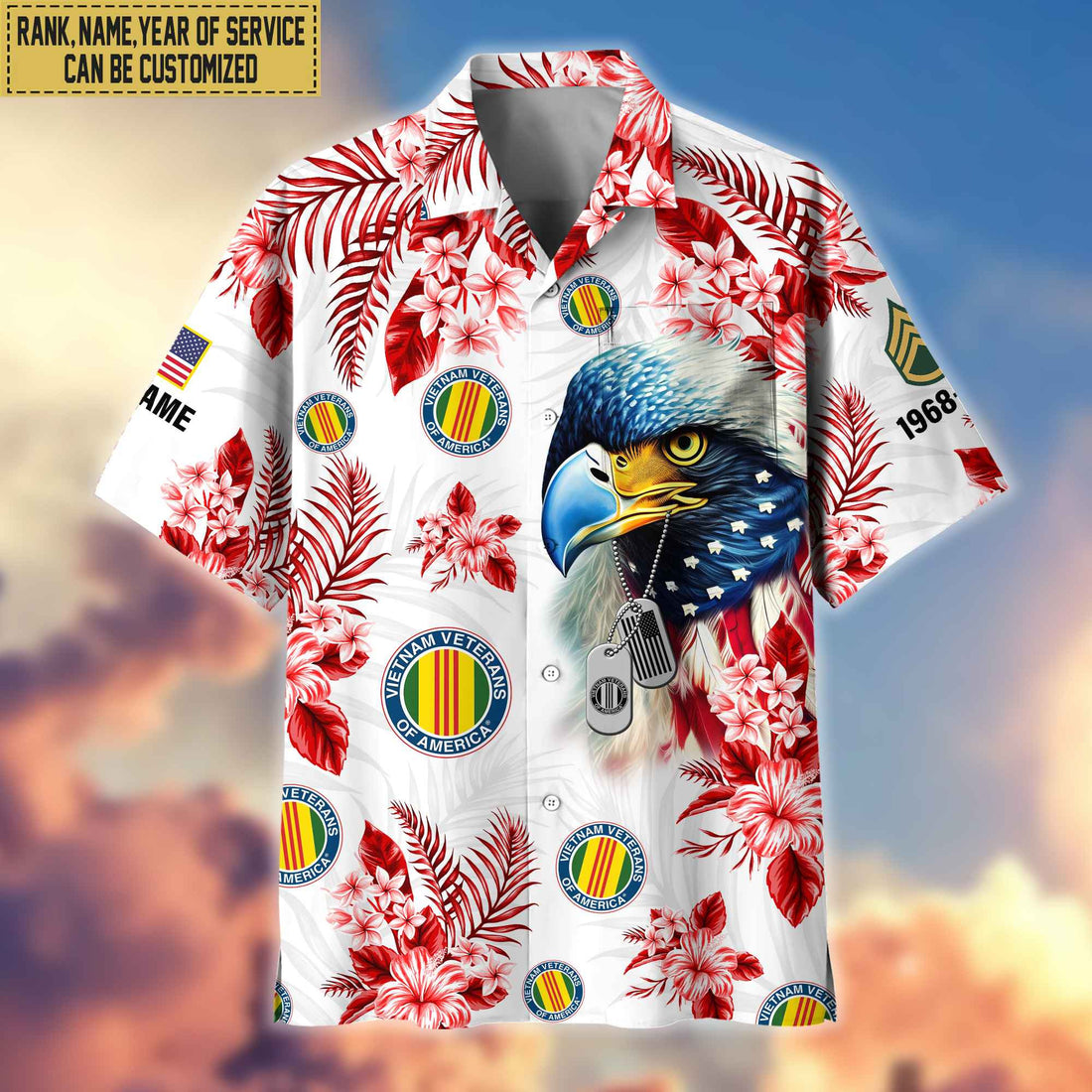 Vietnam Veteran Hawaii Shirt With Pocket, Custom Rank, Name, Gifts For Vietnam Veteran VPVC401606