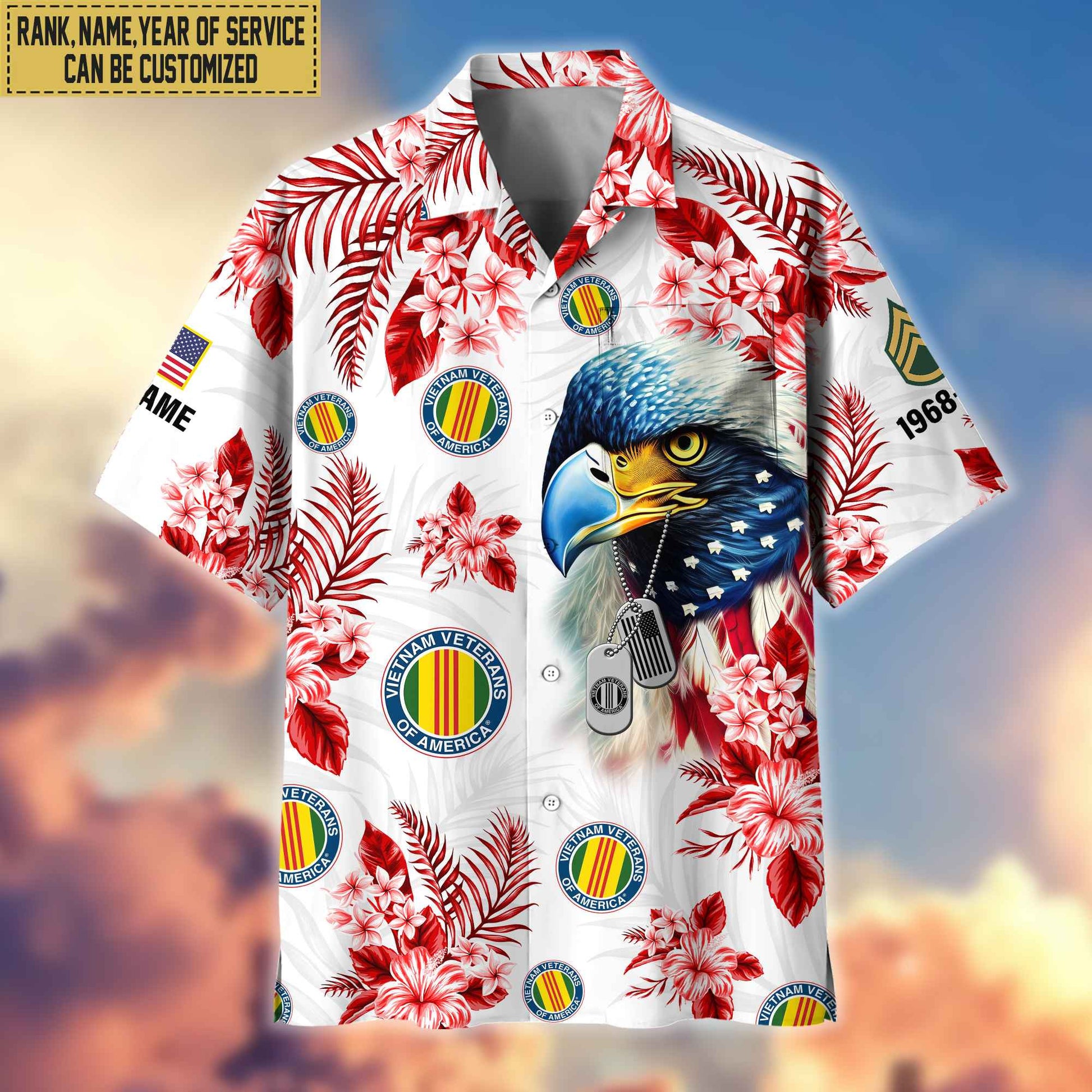 Vietnam Veteran Hawaii Shirt With Pocket, Custom Rank, Name, Gifts For Vietnam Veteran VPVC401606