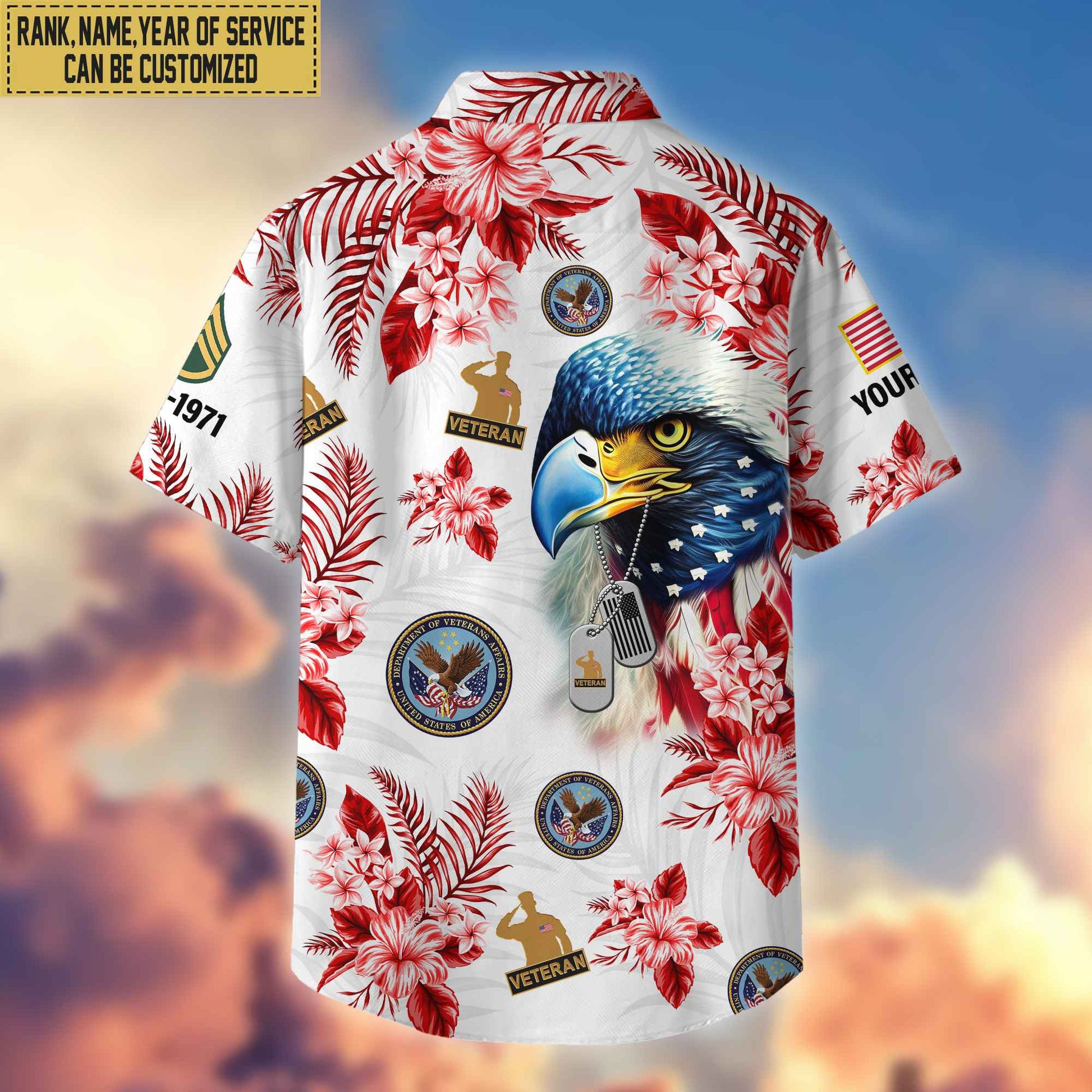 US Veteran Hawaii Shirt With Pocket, Custom Rank, Name, Gifts For US Veteran VPVC401607
