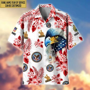 US Veteran Hawaii Shirt With Pocket, Custom Rank, Name, Gifts For US Veteran VPVC401607