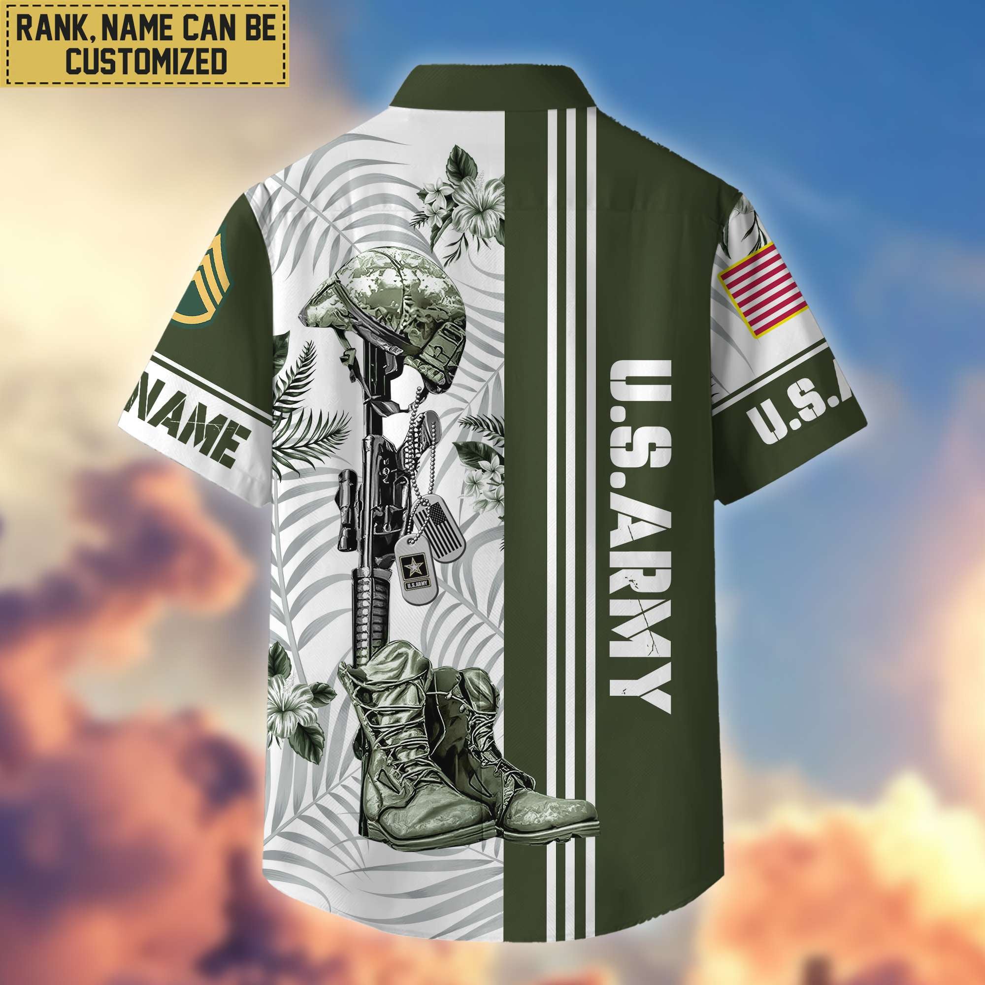 Premium Custom US Army Veteran Hawaii Shirt With Pocket, Gifts For Veterans Day, Father's Day, Gifts for Army Veteran VPVC402001