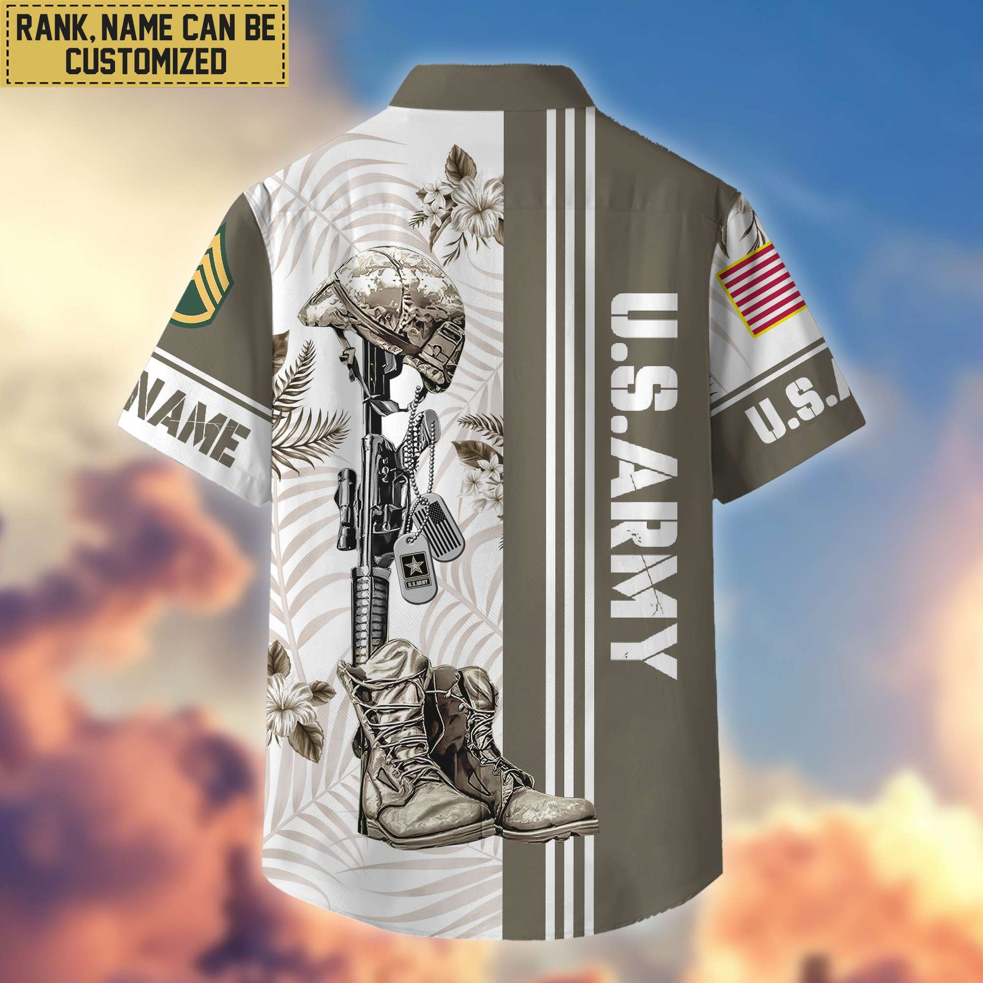 Premium Custom US Army Veteran Hawaii Shirt With Pocket, Gifts For Veterans Day, Father's Day, Gifts for Army Veteran VPVC402001