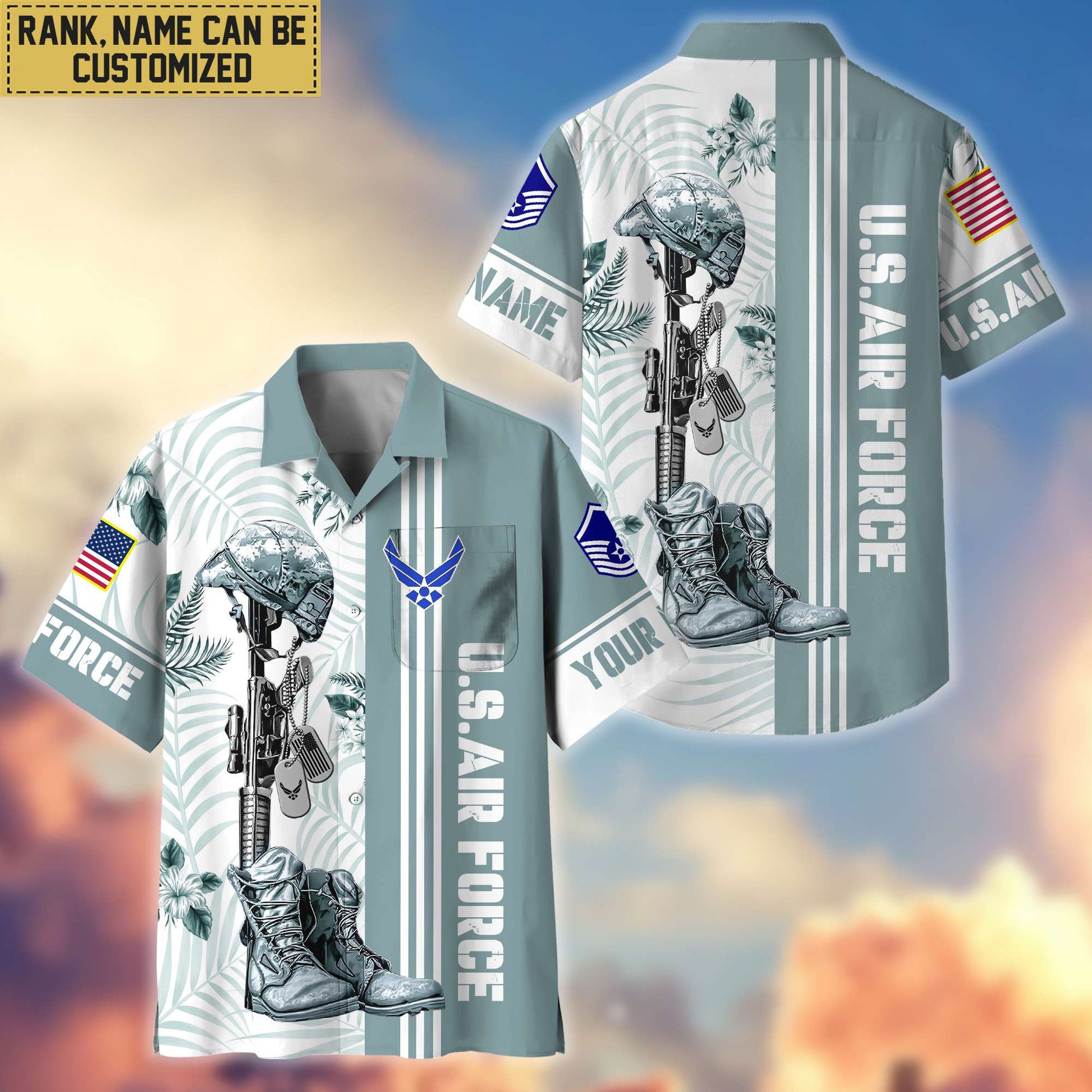 Premium Custom USAF Veteran Hawaii Shirt With Pocket, Gifts For Veterans Day, Father's Day, Gifts for Air Force Veteran VPVC402004