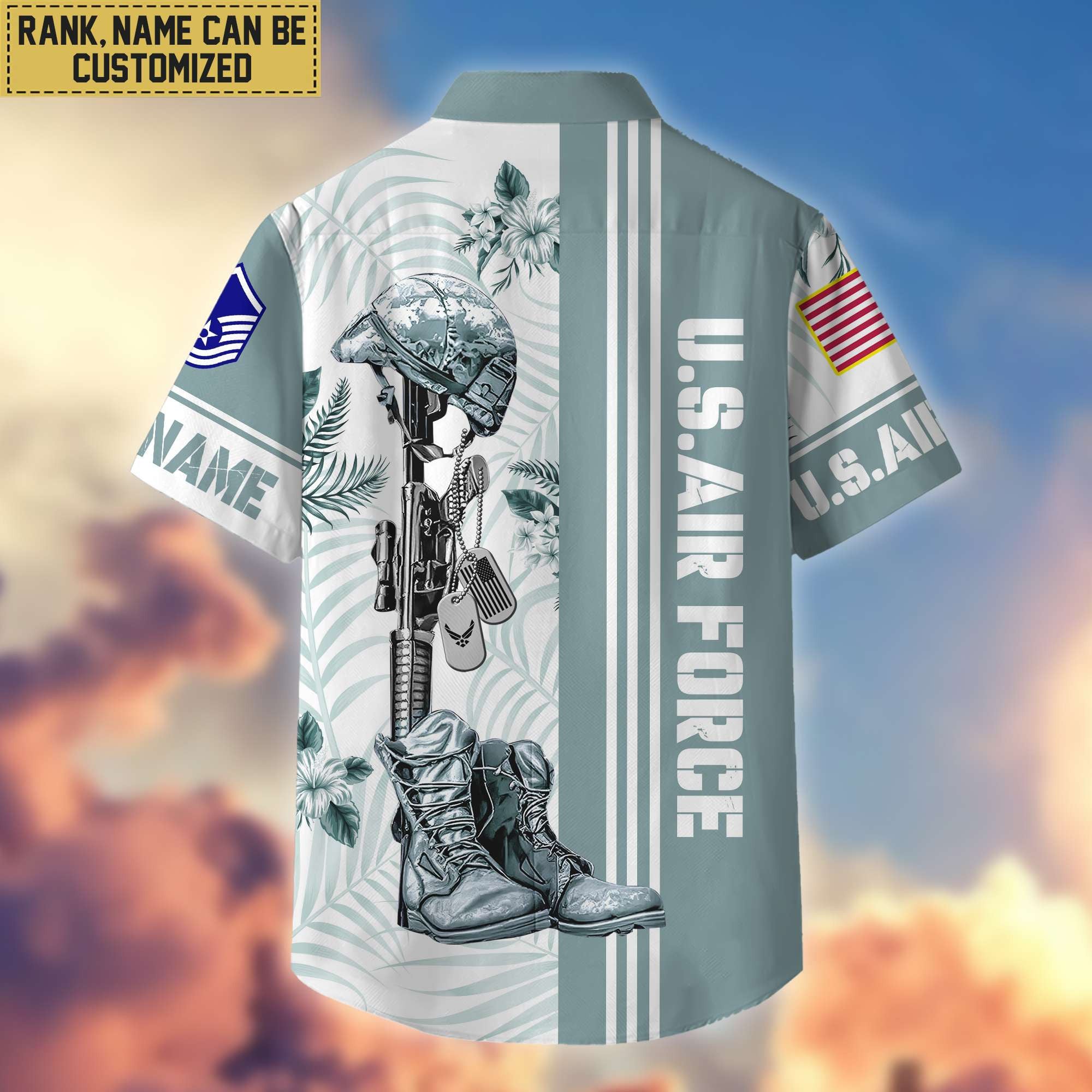Premium Custom USAF Veteran Hawaii Shirt With Pocket, Gifts For Veterans Day, Father's Day, Gifts for Air Force Veteran VPVC402004