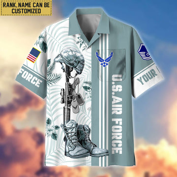 Premium Custom USAF Veteran Hawaii Shirt With Pocket, Gifts For Veterans Day, Father's Day, Gifts for Air Force Veteran VPVC402004
