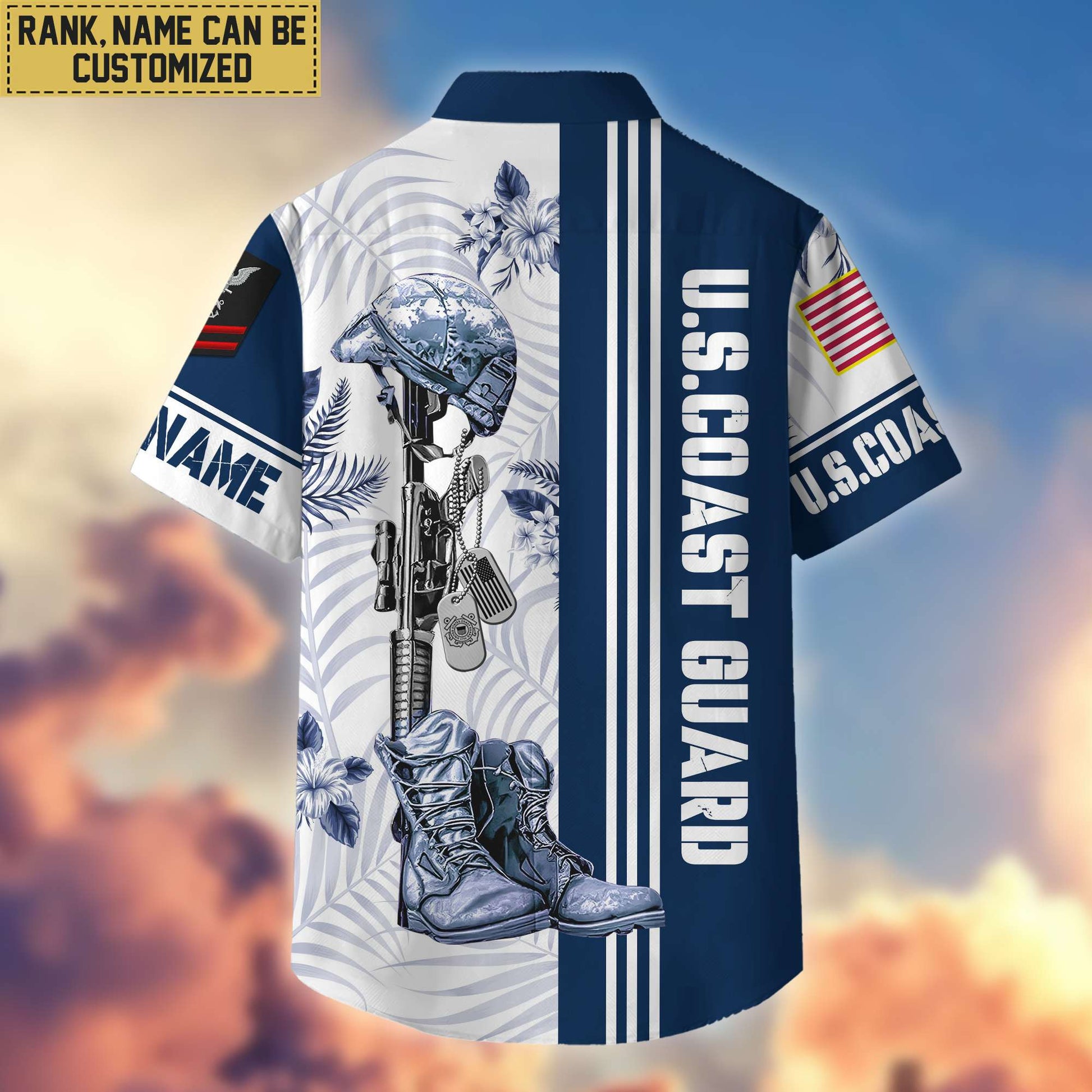 Premium Custom USCG Veteran Hawaii Shirt With Pocket, Gifts For Veterans Day, Father's Day, Gifts for Coast Guard Veteran VPVC402005
