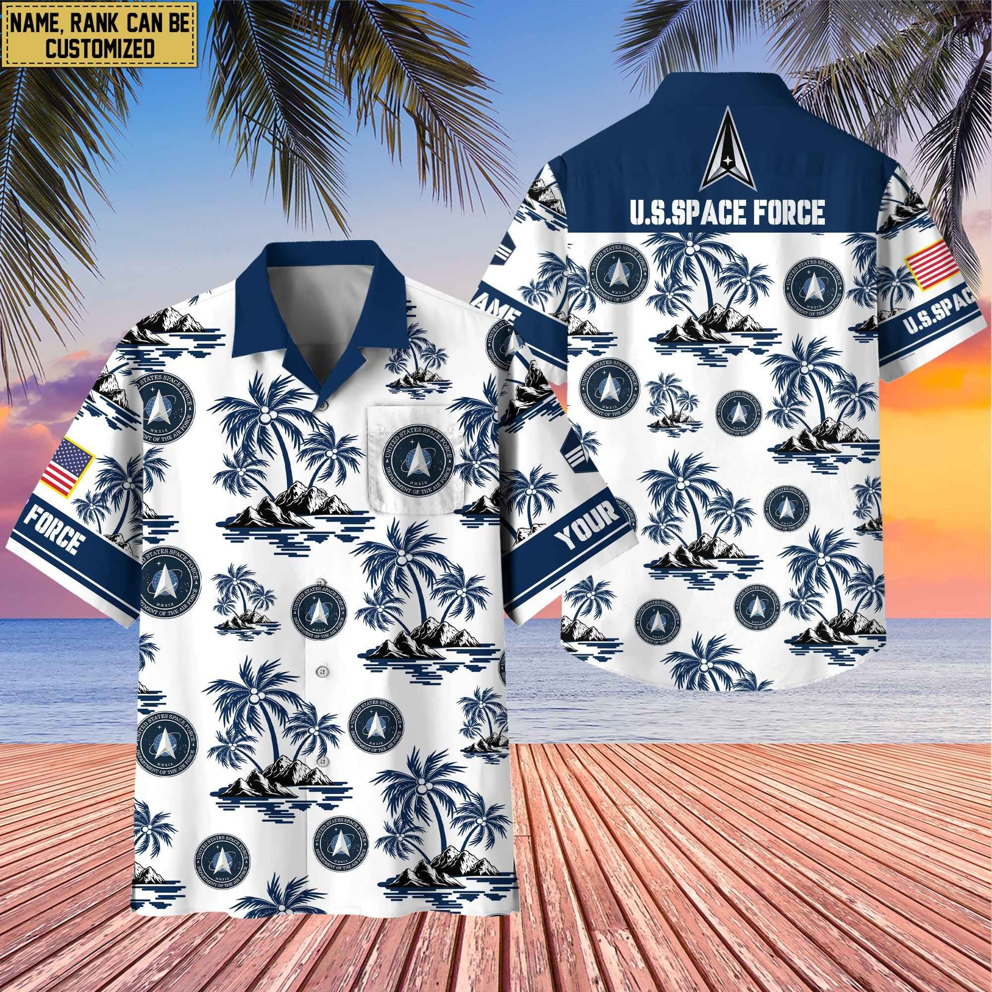 Premium Custom Name, Rank US Veterans Hawaii Shirt With Pocket, Gifts For Independence Day, Father's Day, Veterans Day, Gifts For Dad, Gifts For Husband Veteran BPVC190702