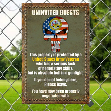 Premium US Army Veteran Metal Sign BPVC230710