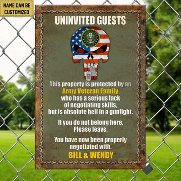 Premium Custom Name US Army Veteran Metal Sign BPVC230711