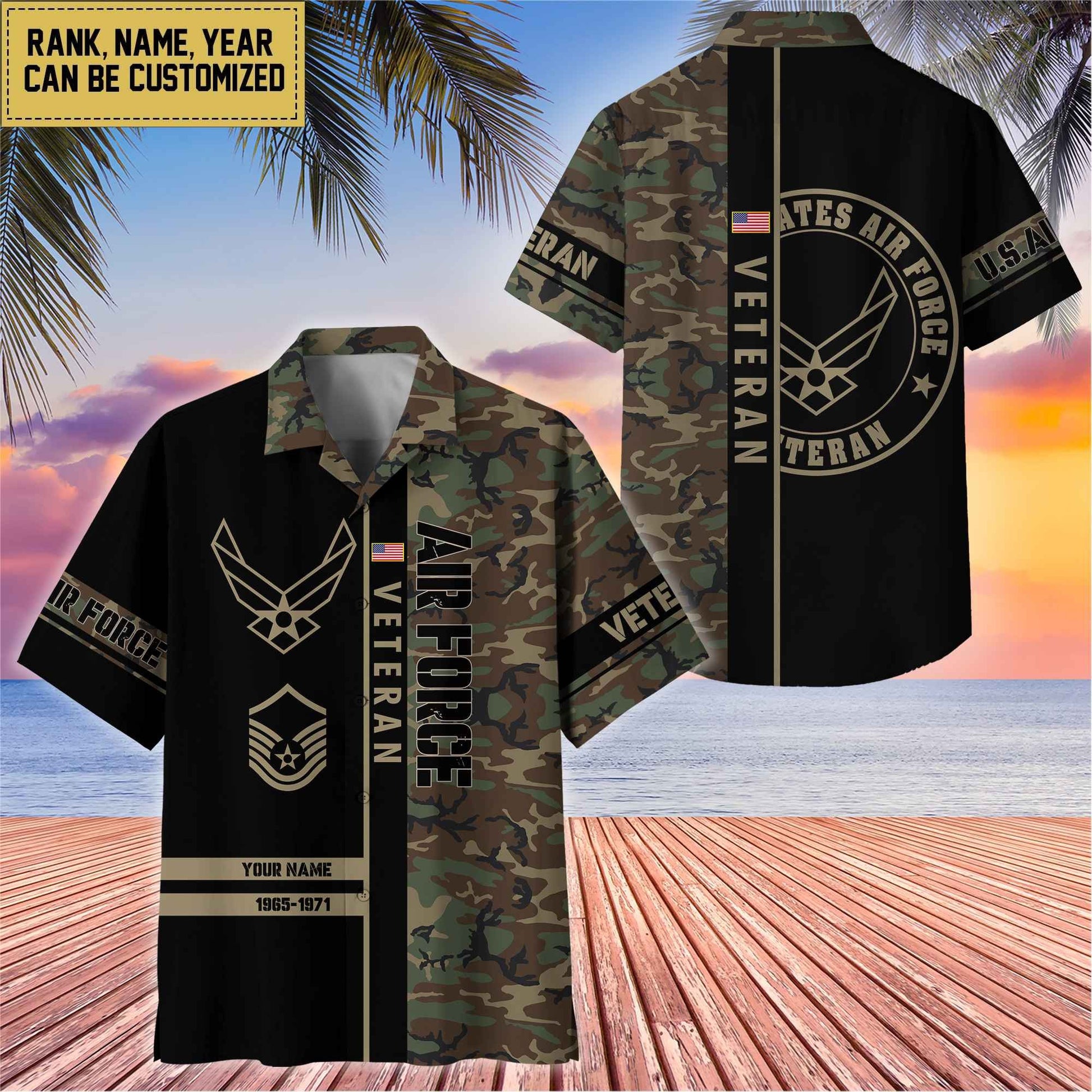 Premium Personalized US Veterans Hawaii Shirt, Gifts For Dad, For Husband Veteran BPVC110701