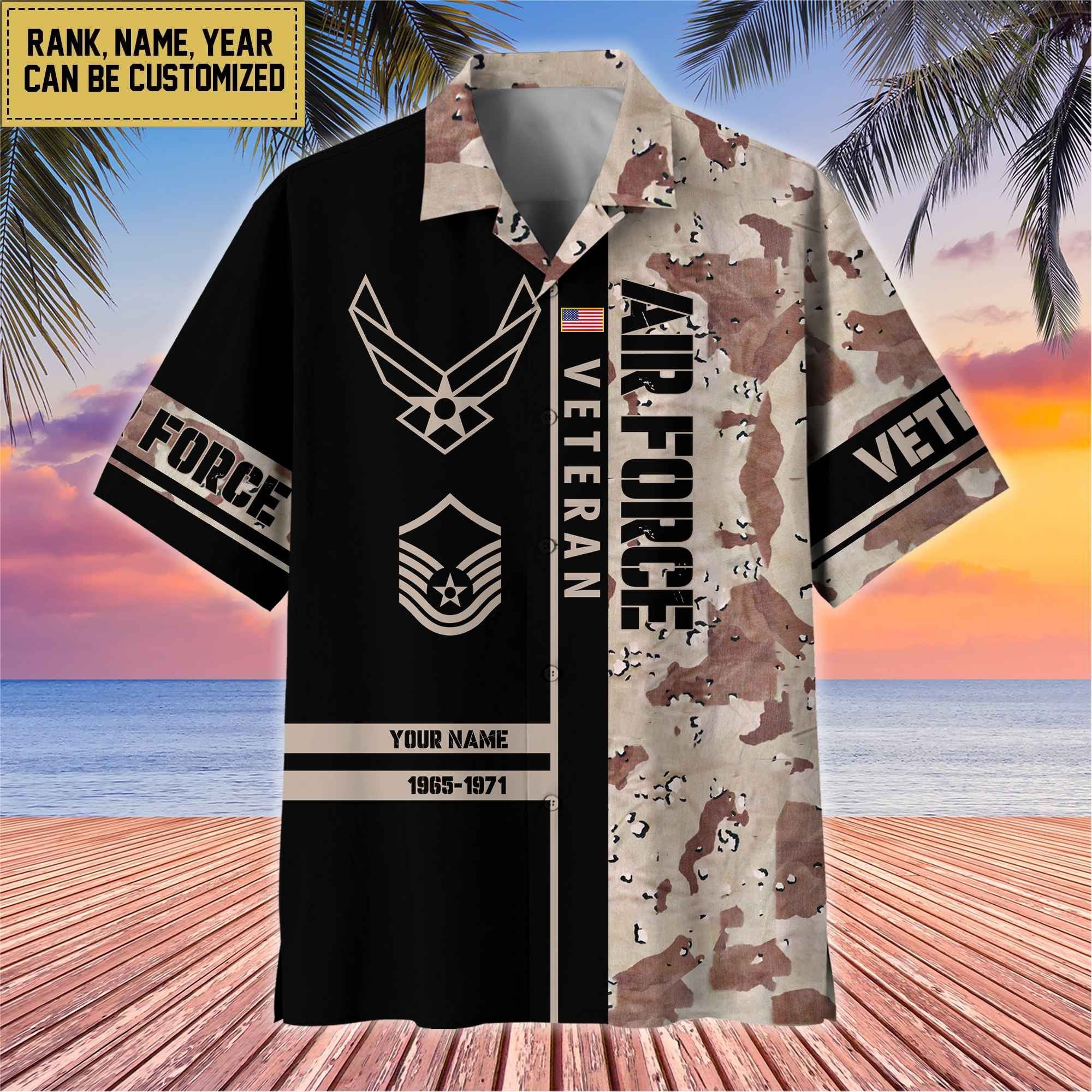 Premium Personalized US Veterans Hawaii Shirt, Gifts For Dad, For Husband Veteran BPVC110701