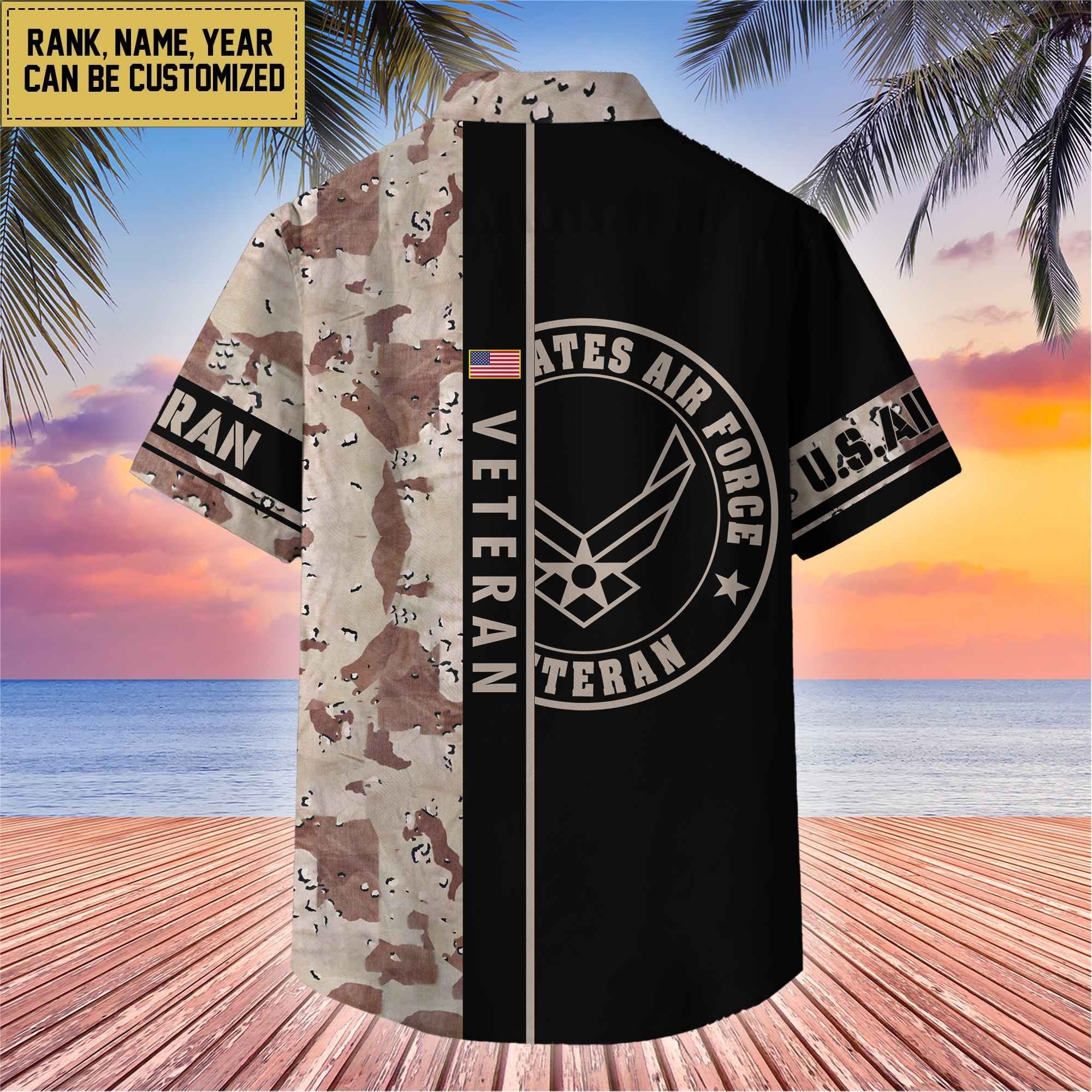 Premium Personalized US Veterans Hawaii Shirt, Gifts For Dad, For Husband Veteran BPVC110701