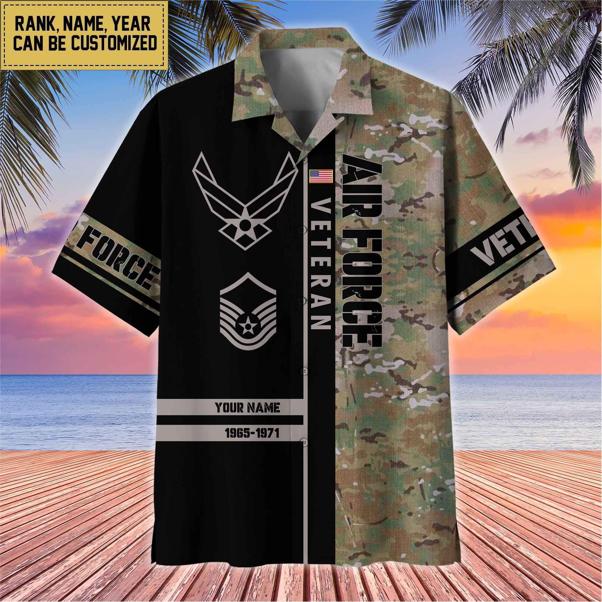 Premium Personalized US Veterans Hawaii Shirt, Gifts For Dad, For Husband Veteran BPVC110701