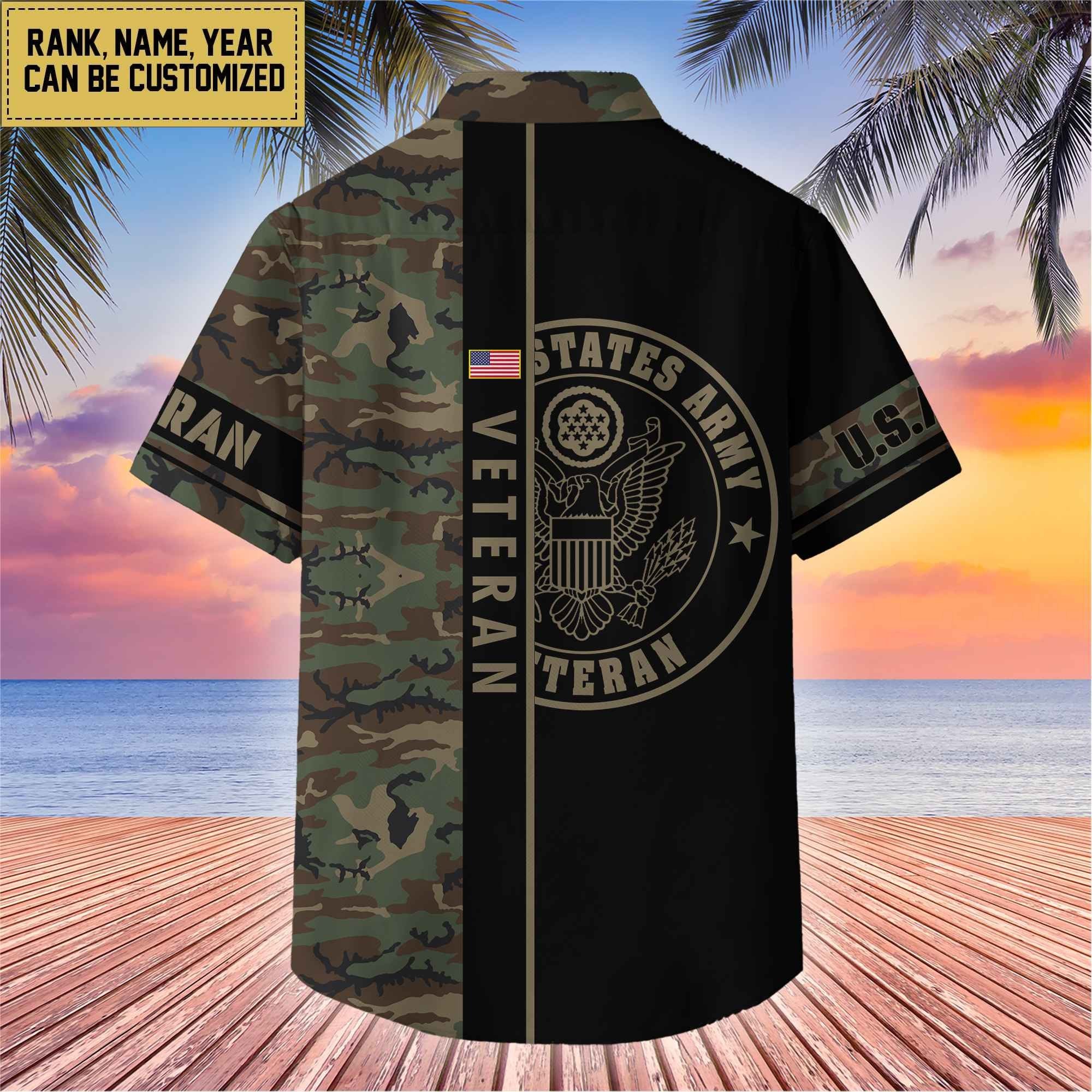 Premium Personalized US Veterans Hawaii Shirt, Gifts For Dad, For Husband Veteran BPVC110701