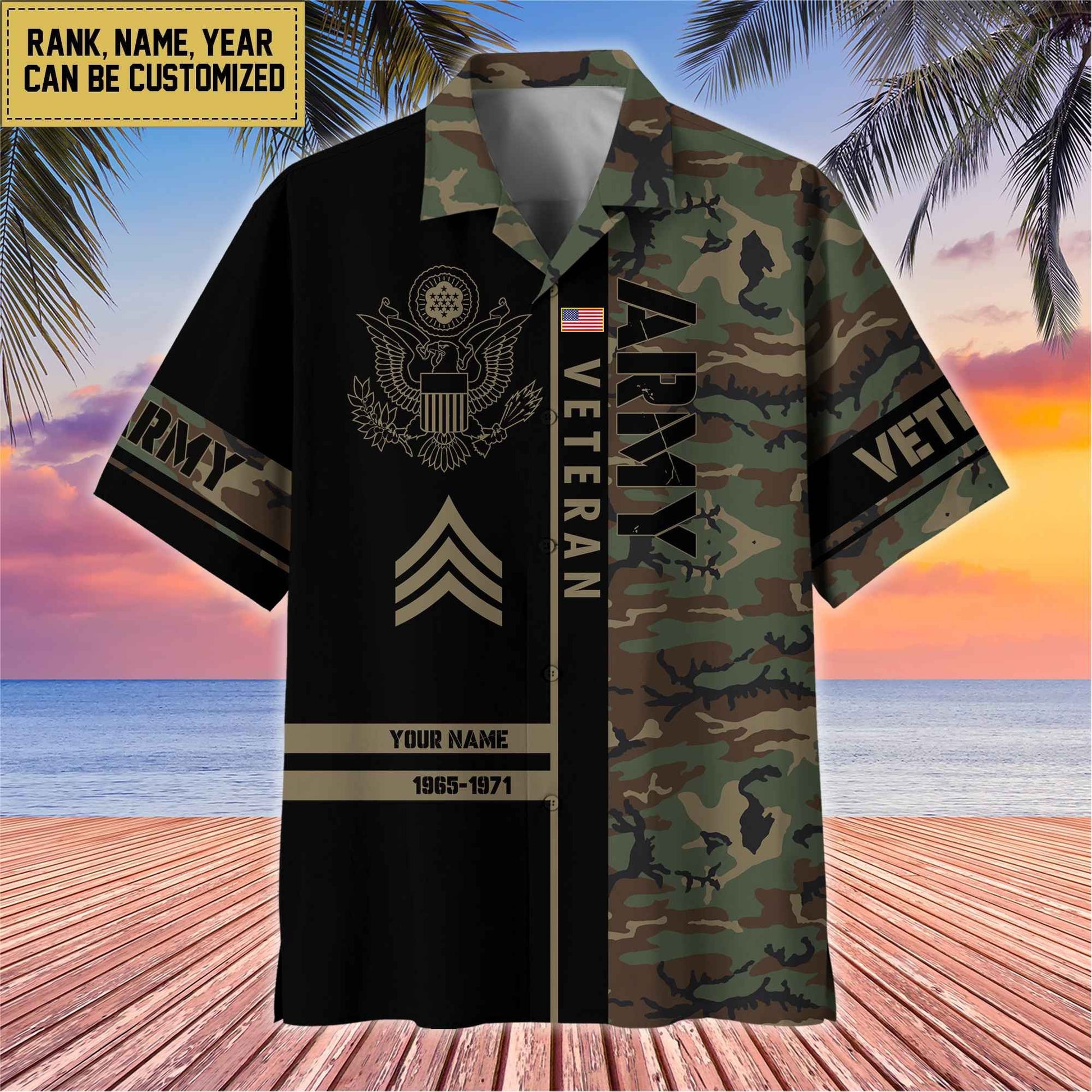 Premium Personalized US Veterans Hawaii Shirt, Gifts For Dad, For Husband Veteran BPVC110701