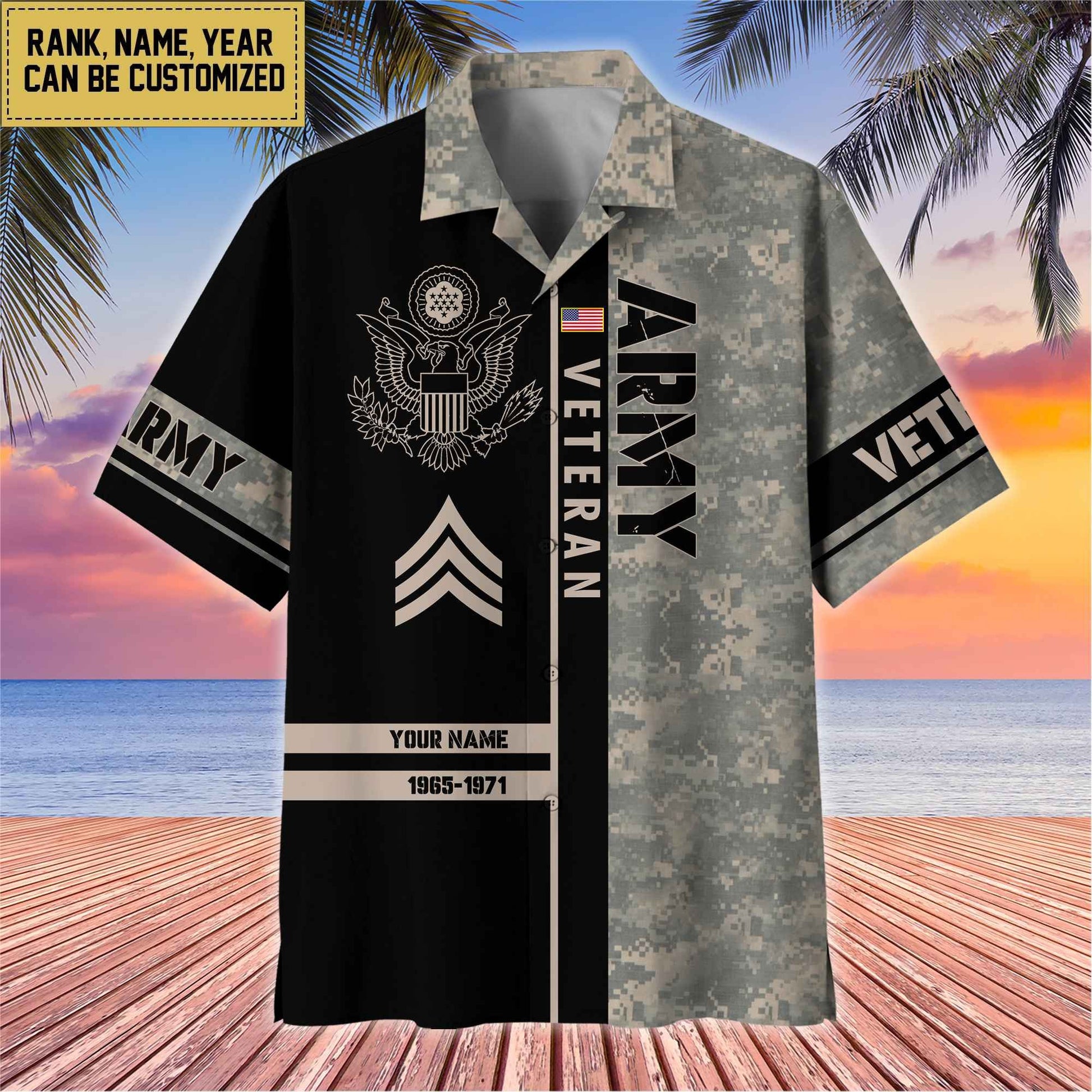Premium Personalized US Veterans Hawaii Shirt, Gifts For Dad, For Husband Veteran BPVC110701