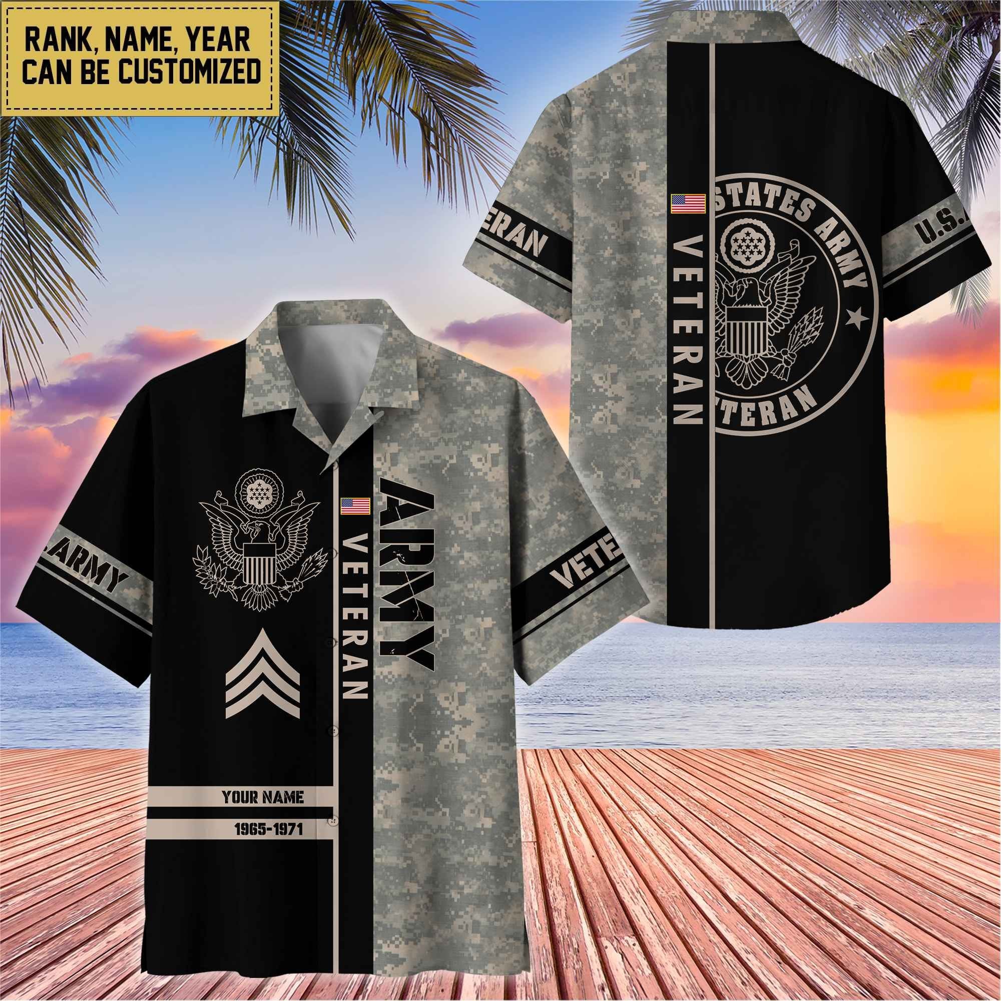Premium Personalized US Veterans Hawaii Shirt, Gifts For Dad, For Husband Veteran BPVC110701