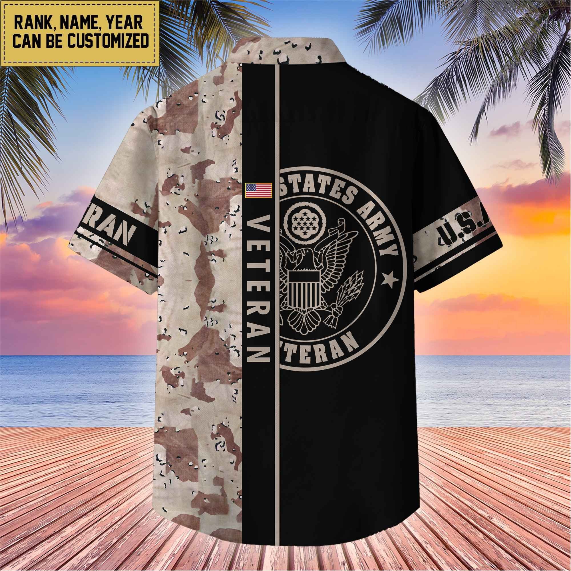 Premium Personalized US Veterans Hawaii Shirt, Gifts For Dad, For Husband Veteran BPVC110701